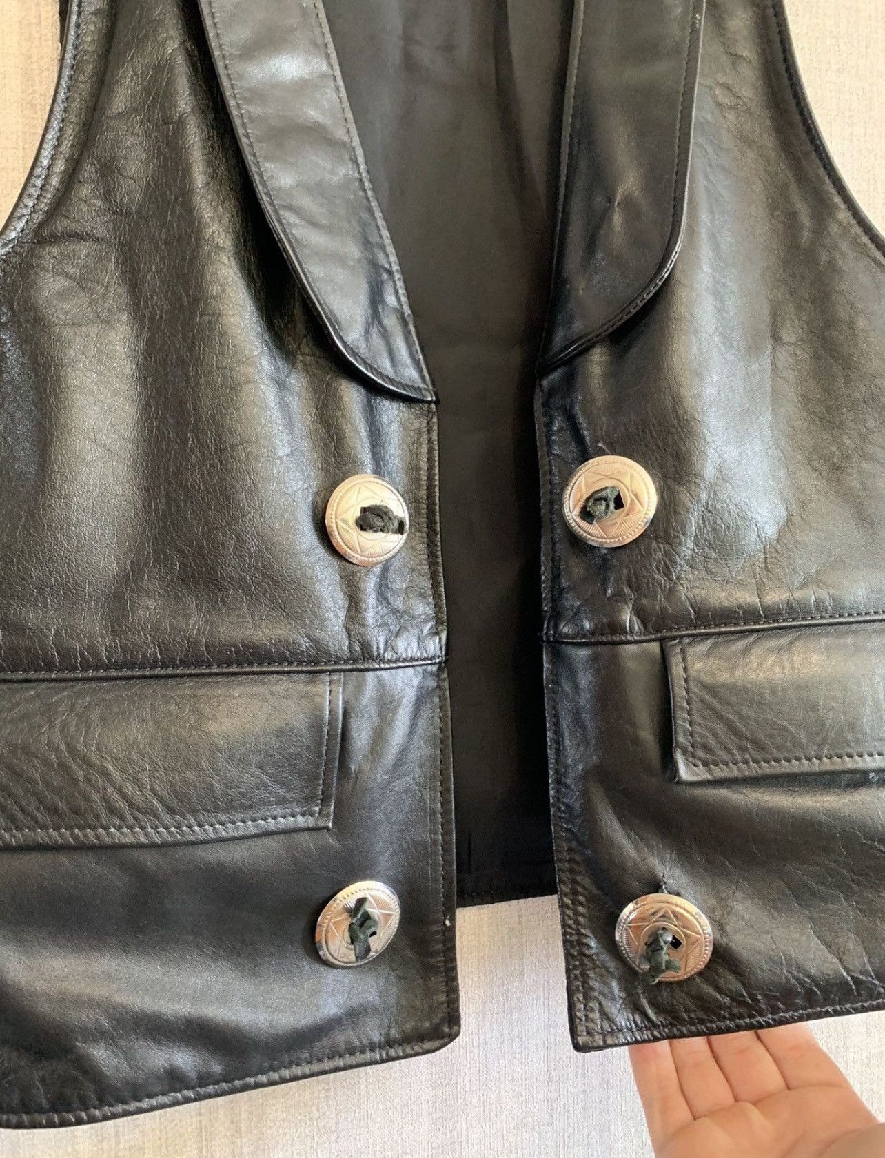 Leather Vintage Leather Vest Made in USA Size US L / EU 52-54 / 3 - 2 Thumbnail