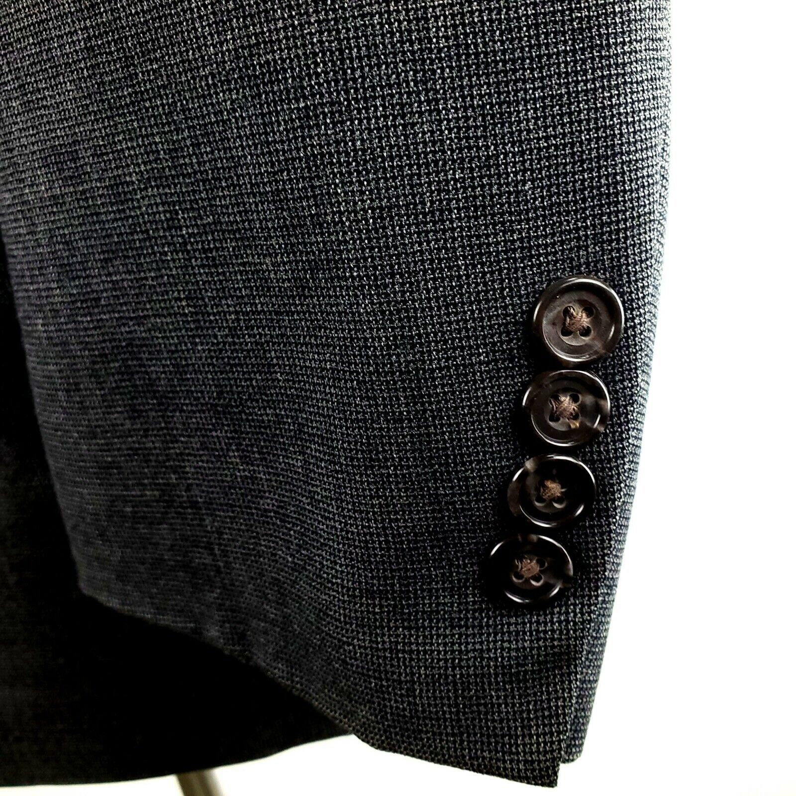 Oscar De La Renta Oscar de la Renta 42R 2 Button Nailshead Wool Gray Blazer Sp Size 42R - 4 Thumbnail