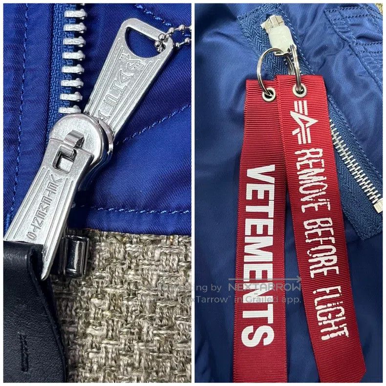 Vetements Vetements Dark Blue Reversible Outline Flight Jacket Size US M / EU 48-50 / 2 - 8 Thumbnail
