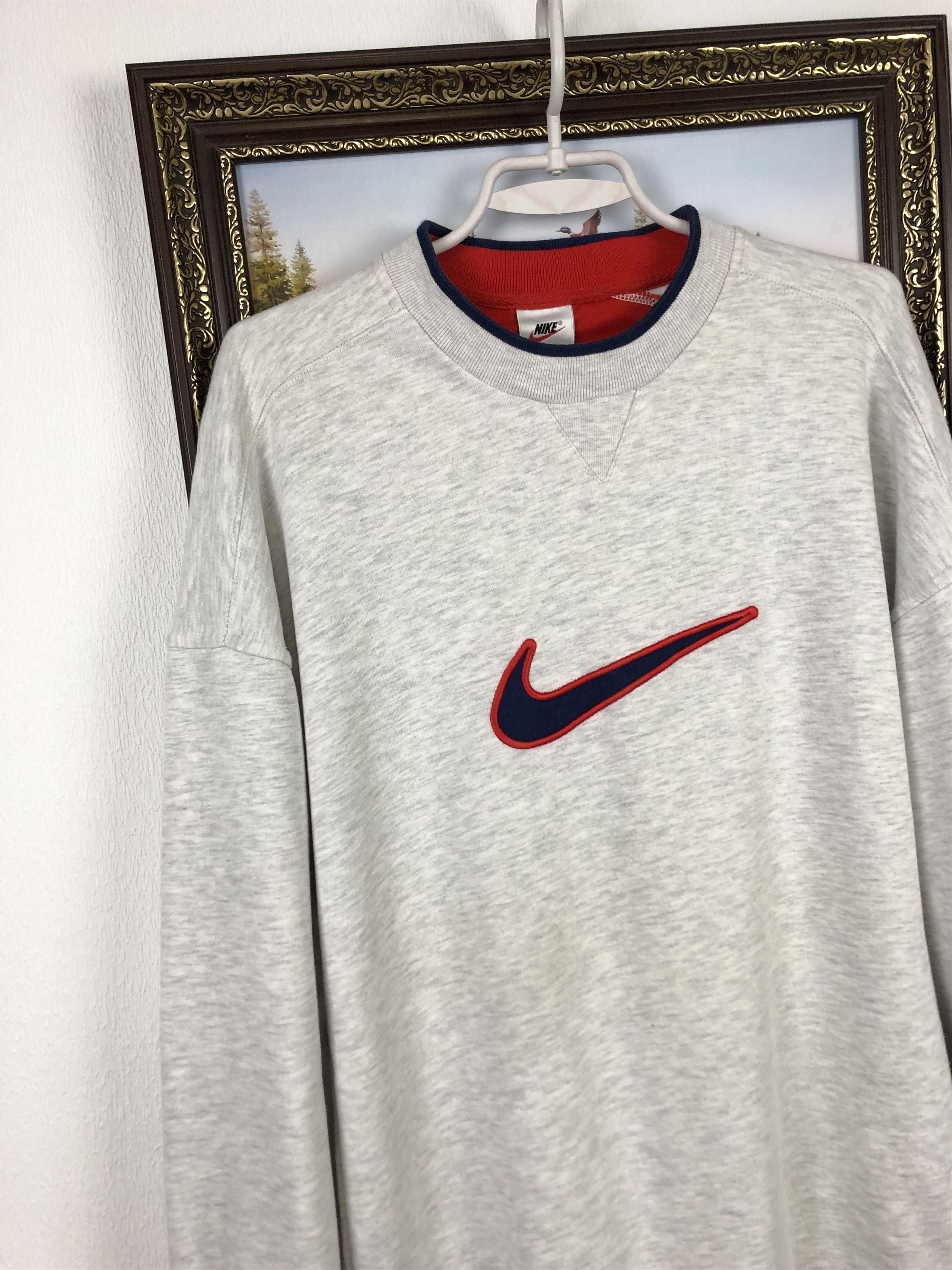 Nike Vintage Nike Sweatshirt Big Logo Swoosh Rare Hype Size US L / EU 52-54 / 3 - 3 Thumbnail