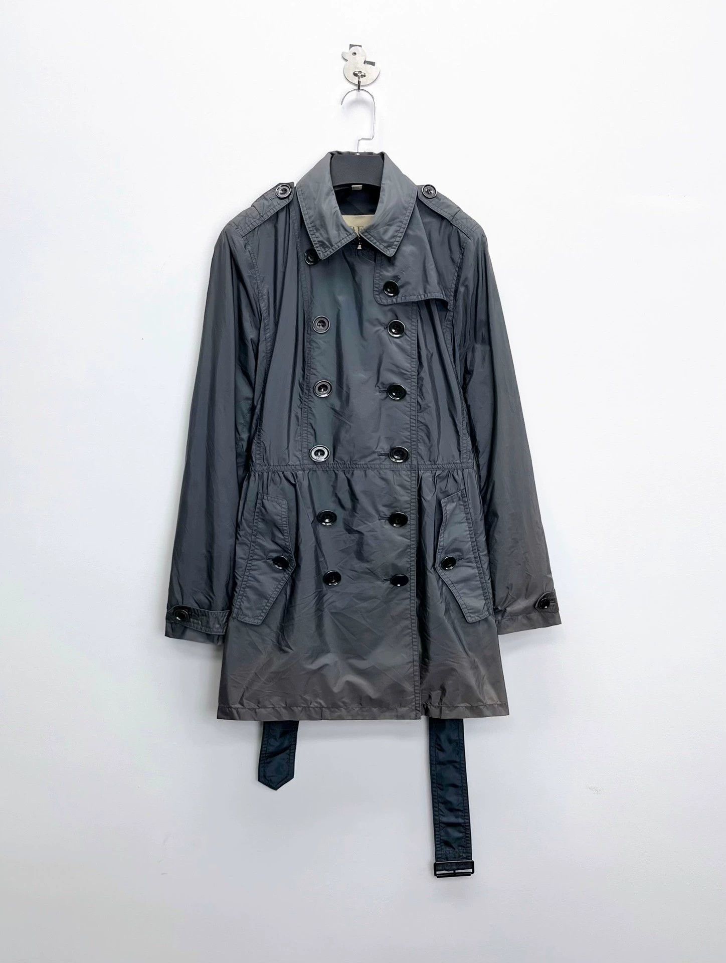 Burberry Burberry Gray Double-Breasted Trench Coat Size US M / EU 48-50 / 2 - 1 Thumbnail