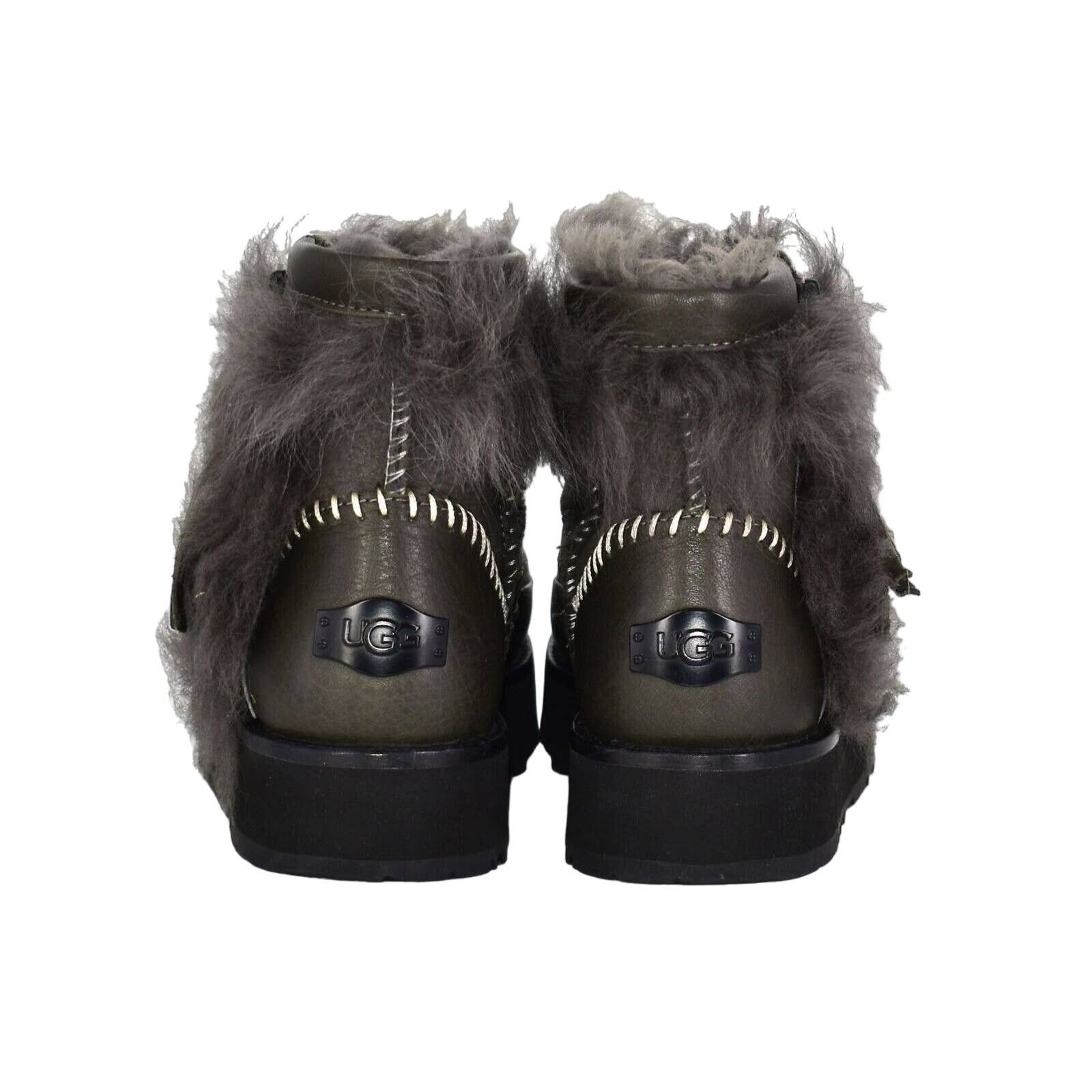 Ugg UGG Blk/Olive Toscana Sheepskin Fluff Punk Mini Boot Shoes 5 Size US 5 / IT 35 - 4 Thumbnail