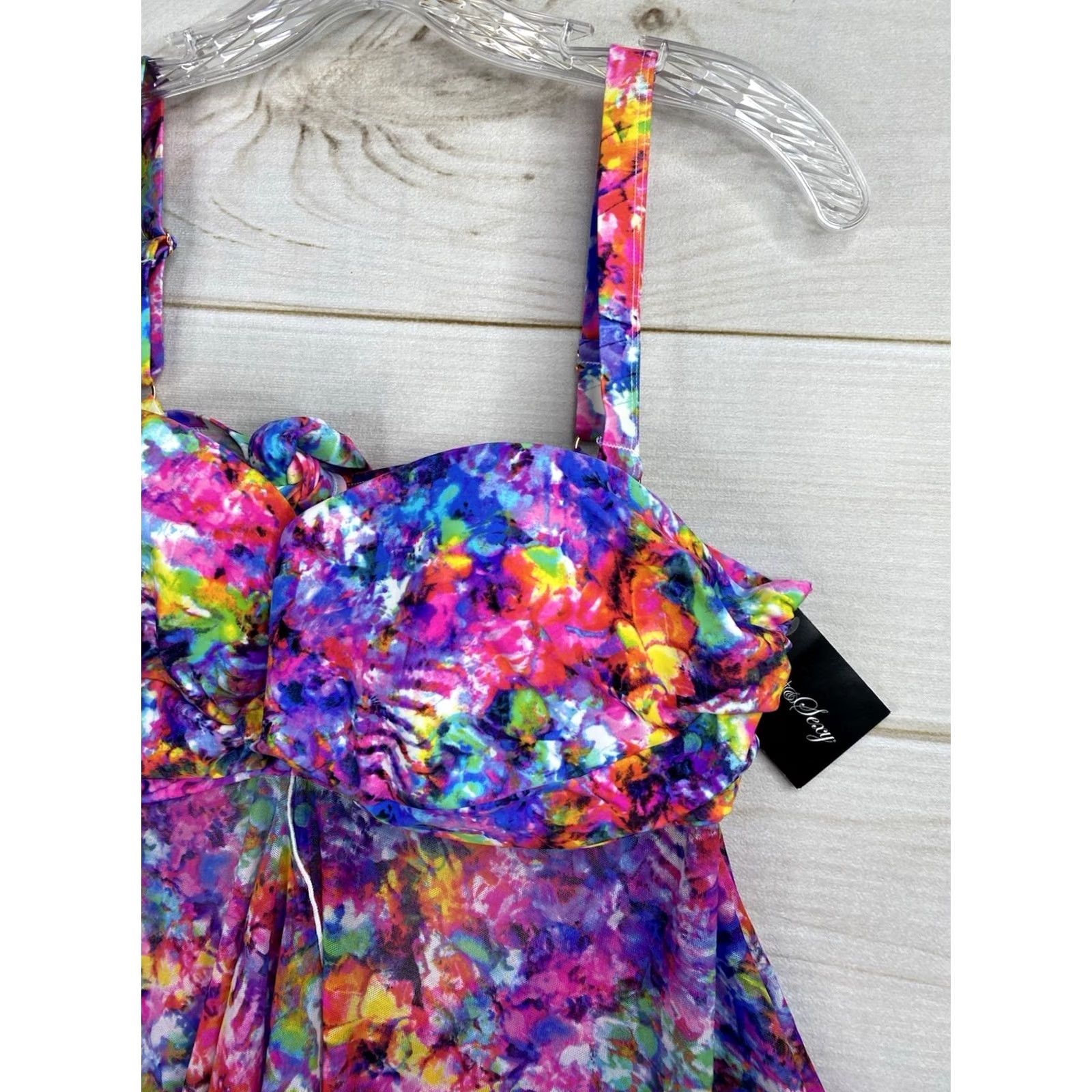 Swims Smart & Sexy Tankini Top Womens Tankini 38D Multicolor Tie Dye Underwire Beach Swimwear Adjustable Padded Size XS / US 0-2 / IT 36-38 - 2 Thumbnail