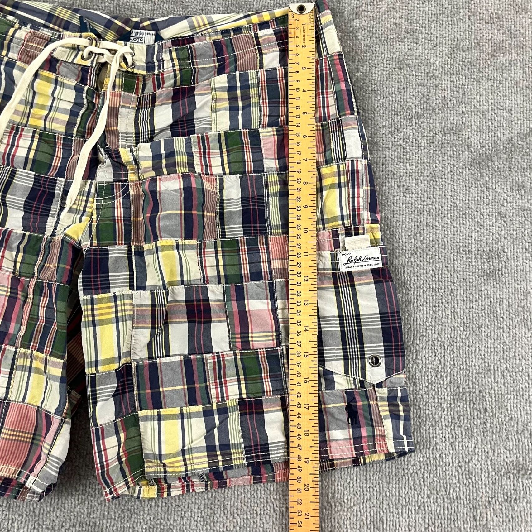 Polo Ralph Lauren VINTAGEPOLO RALPH LAUREN Swim Trunks Men Size 34 x 9" Linerless Patchwork Plaid Shorts Size US S / EU 44-46 / 1 - 6 Thumbnail