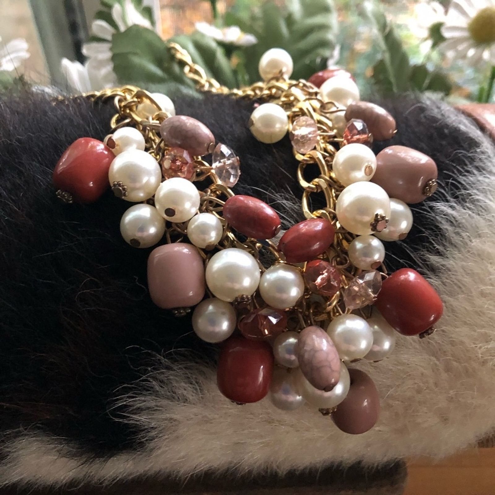 Jewelry Bauble beaded cluster gold chain necklace Size ONE SIZE - 5 Thumbnail