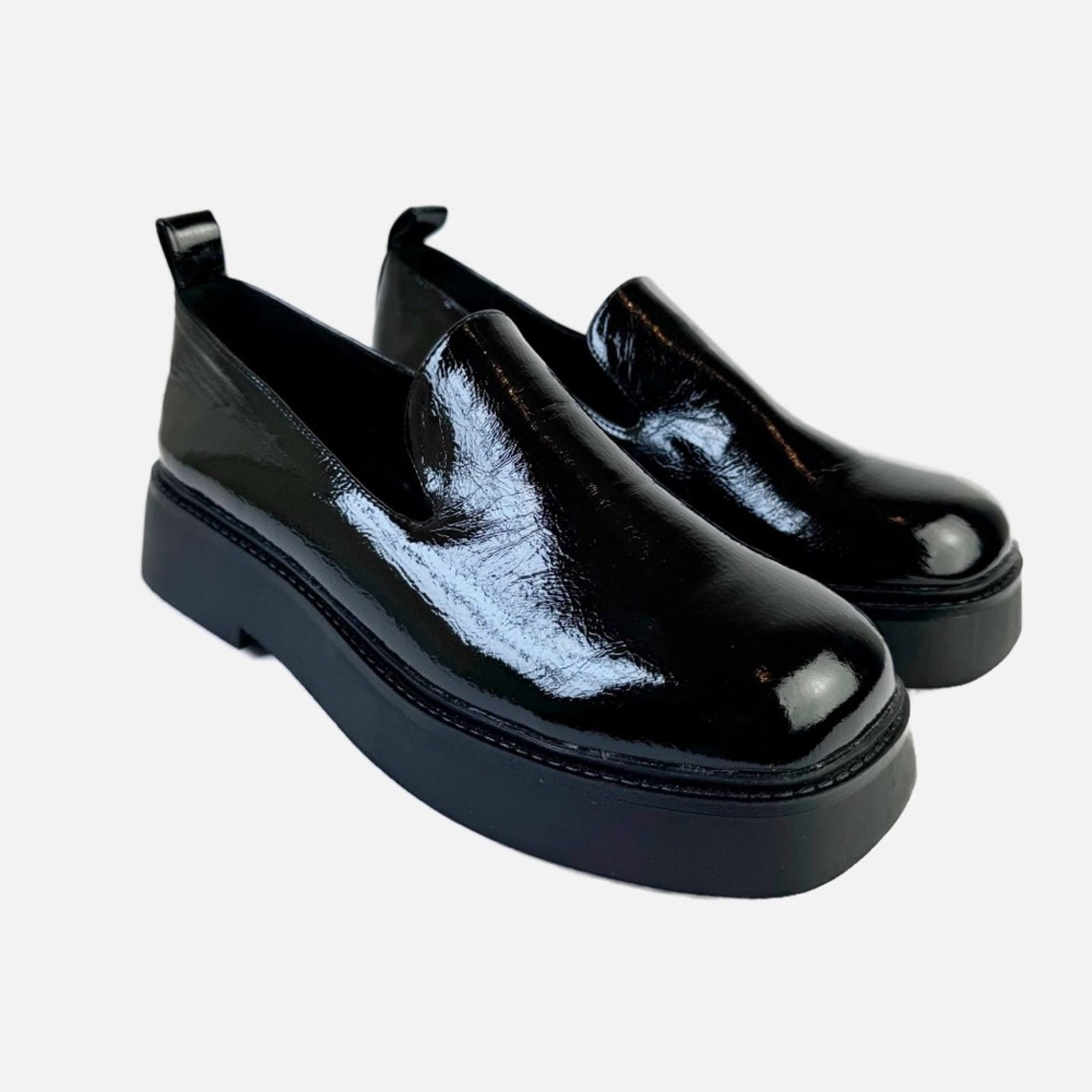 Asos ASOS Design Mutton Black Patent Slipper Flat Shoe Women’s 9 Size US 9 / IT 39 - 2 Thumbnail