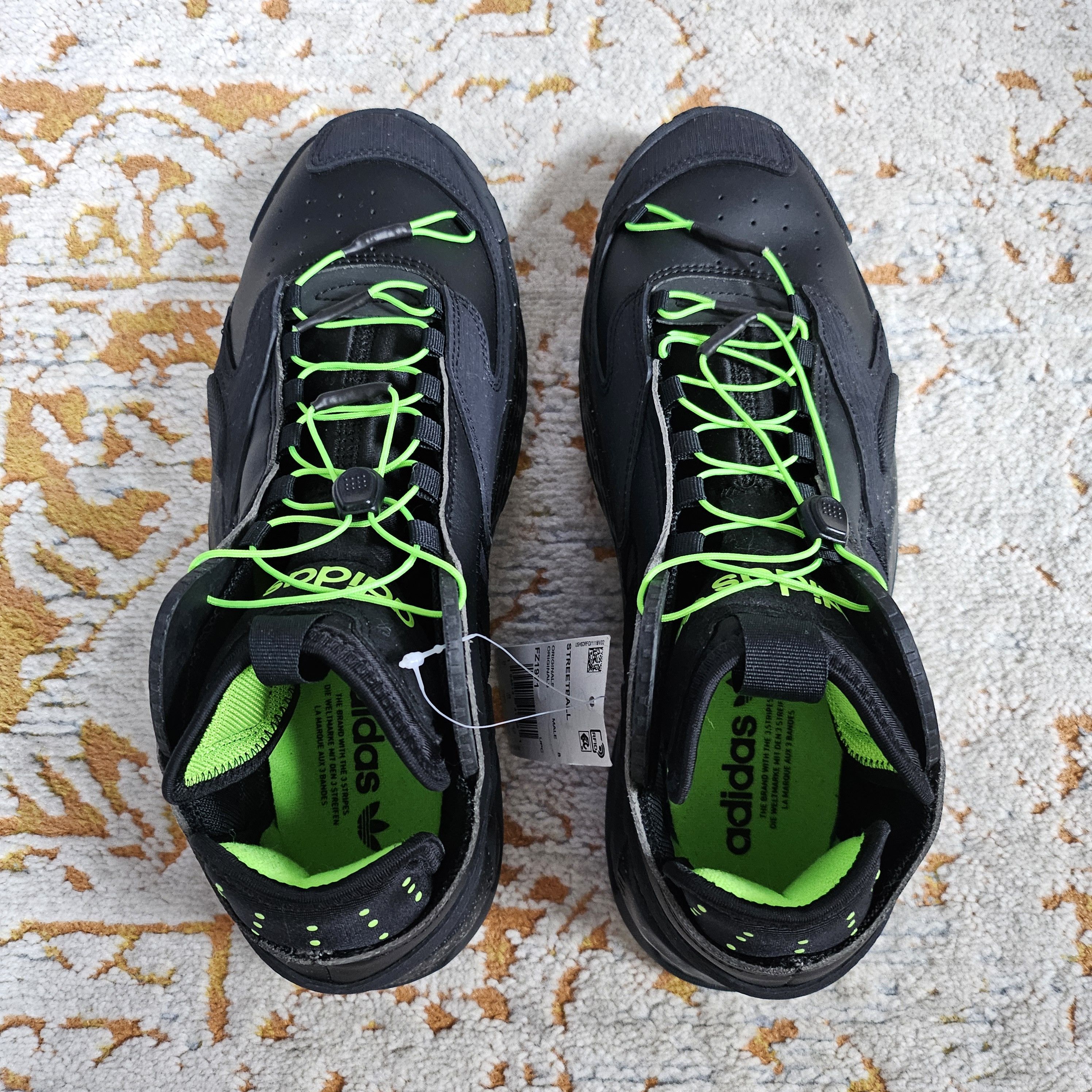 Adidas Streetball "Black Solar Green" Size US 8.5 / EU 41-42 - 6 Thumbnail