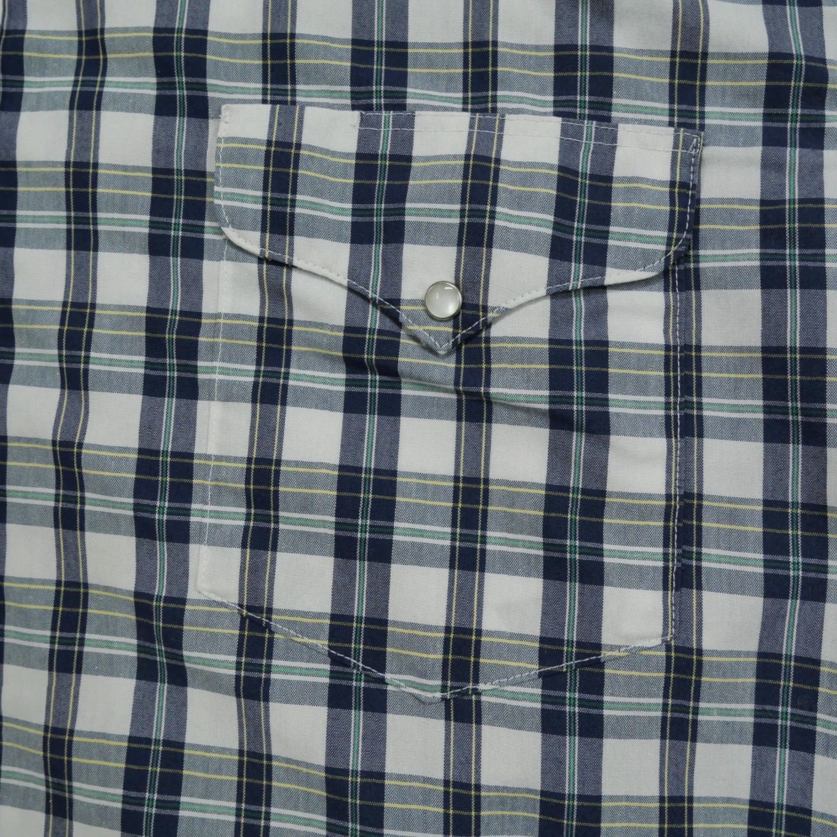 Vintage VINTAGE Flying Ranchwear Shirt Mens 17.5 White Blue Plaid Pearl Snap 90s Western Cowboy Pockets Size US XXL / EU 58 / 5 - 2 Thumbnail