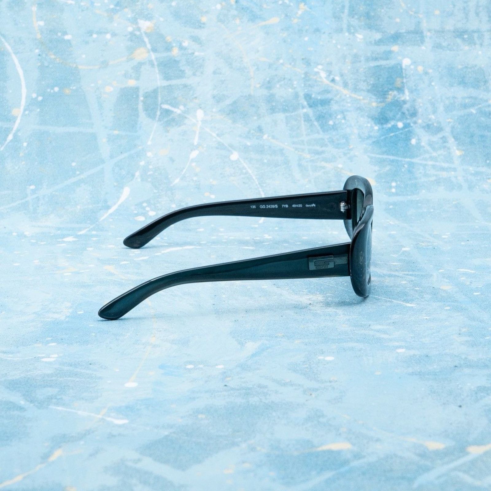 Gucci × Vintage Vintage gucci logo rectangular transparent green sunglasses Size ONE SIZE - 3 Thumbnail