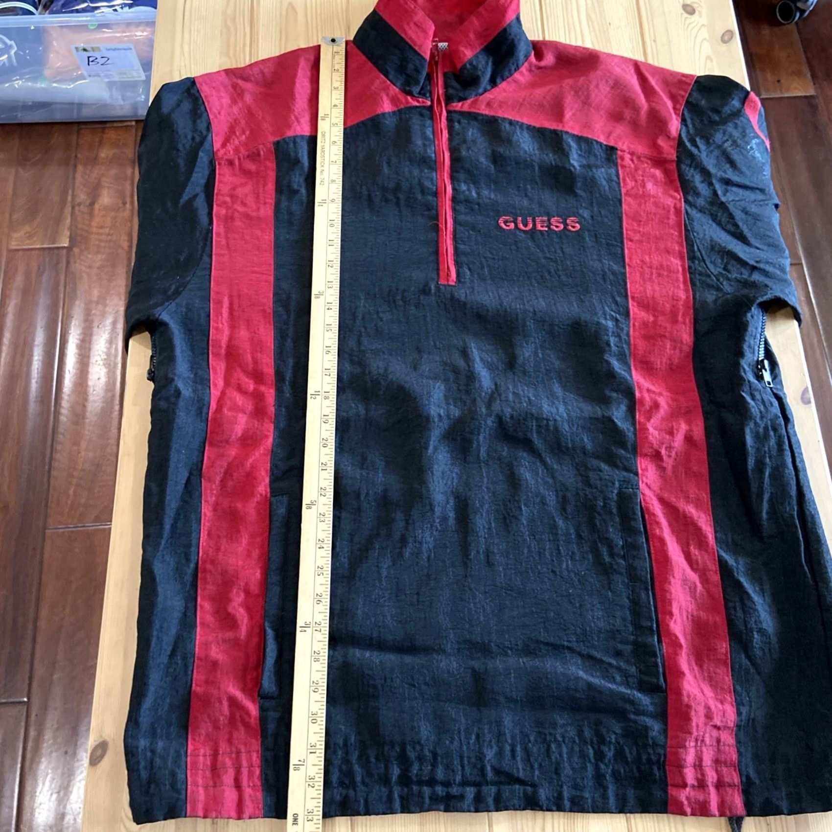 Guess VINTAGE Guess Jeans USA Windbreaker Jacket Nylon Black L Mens Size US L / EU 52-54 / 3 - 4 Thumbnail