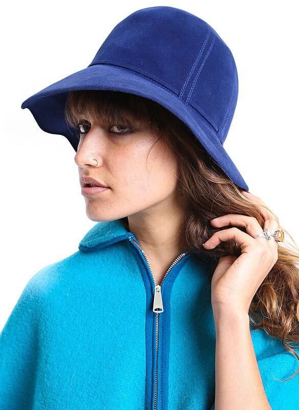 Designer Gorgeous Vintage 70's Felt Floppy Hat Size ONE SIZE - 1 Thumbnail