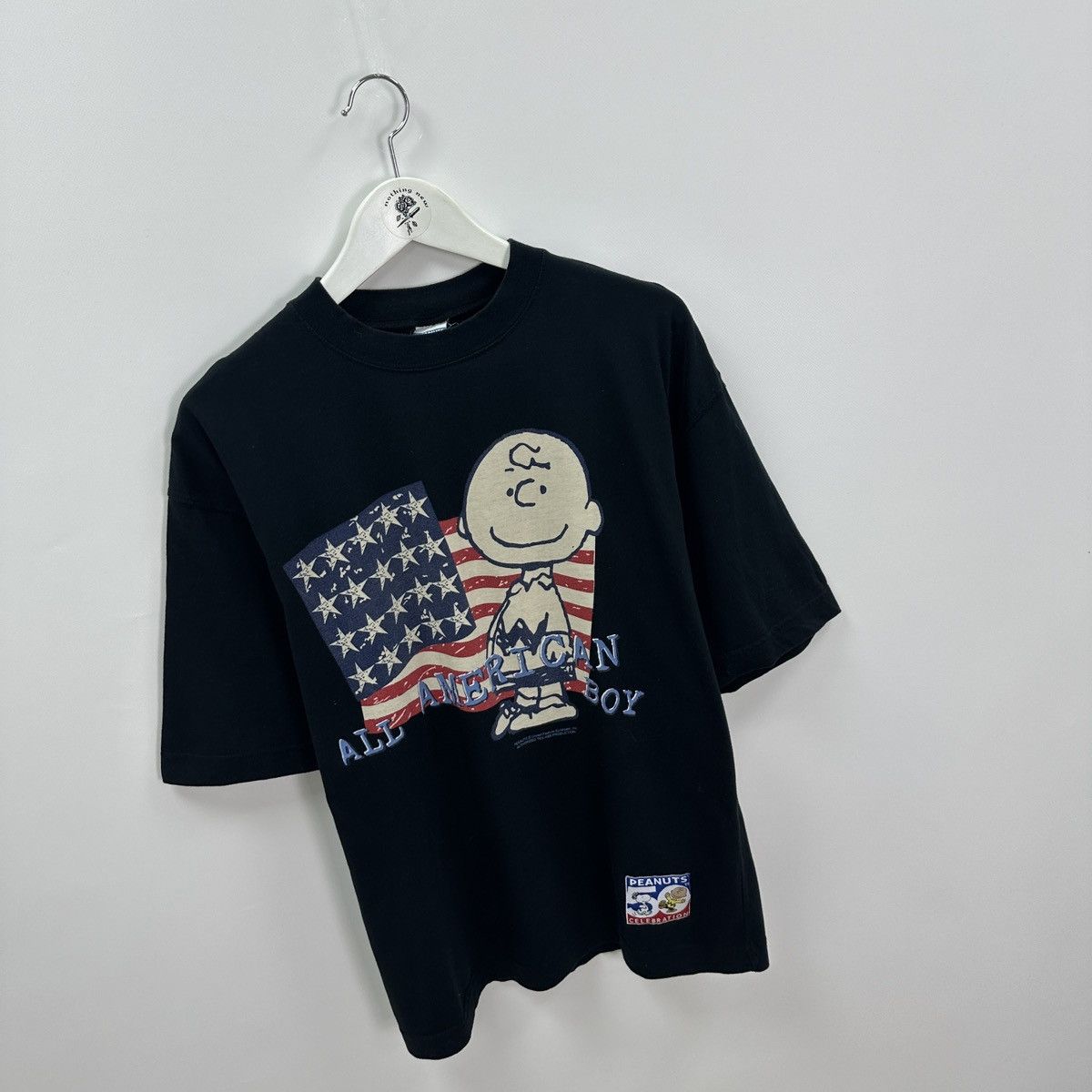 Vintage Vintage 90s Peanuts All American Boy tee 50 year celebration Size US M / EU 48-50 / 2 - 3 Thumbnail