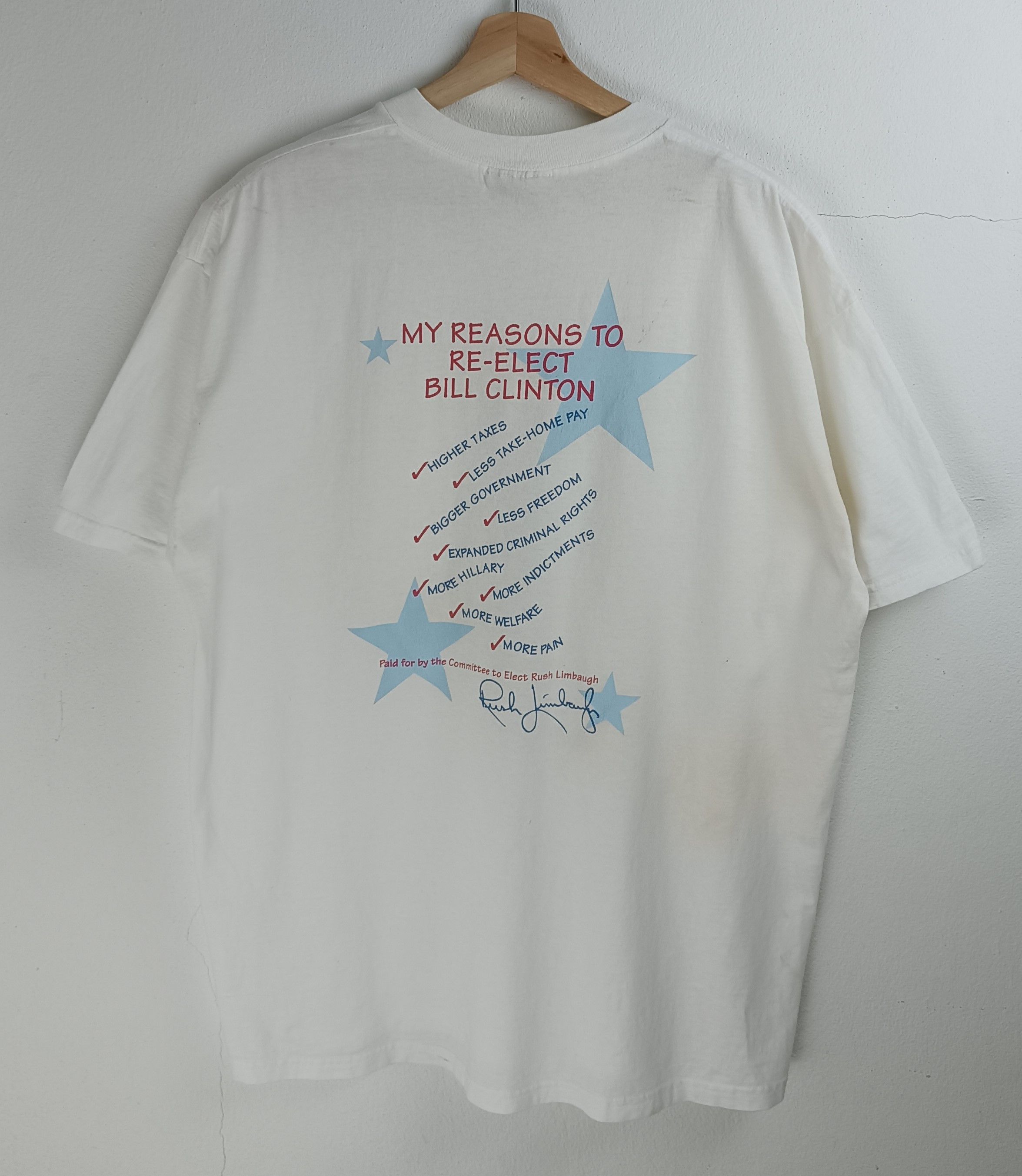 Vintage VINTAGE 90'S USA PRESIDENT ELECTION FUNNY TEE Size US XL / EU 56 / 4 - 4 Thumbnail