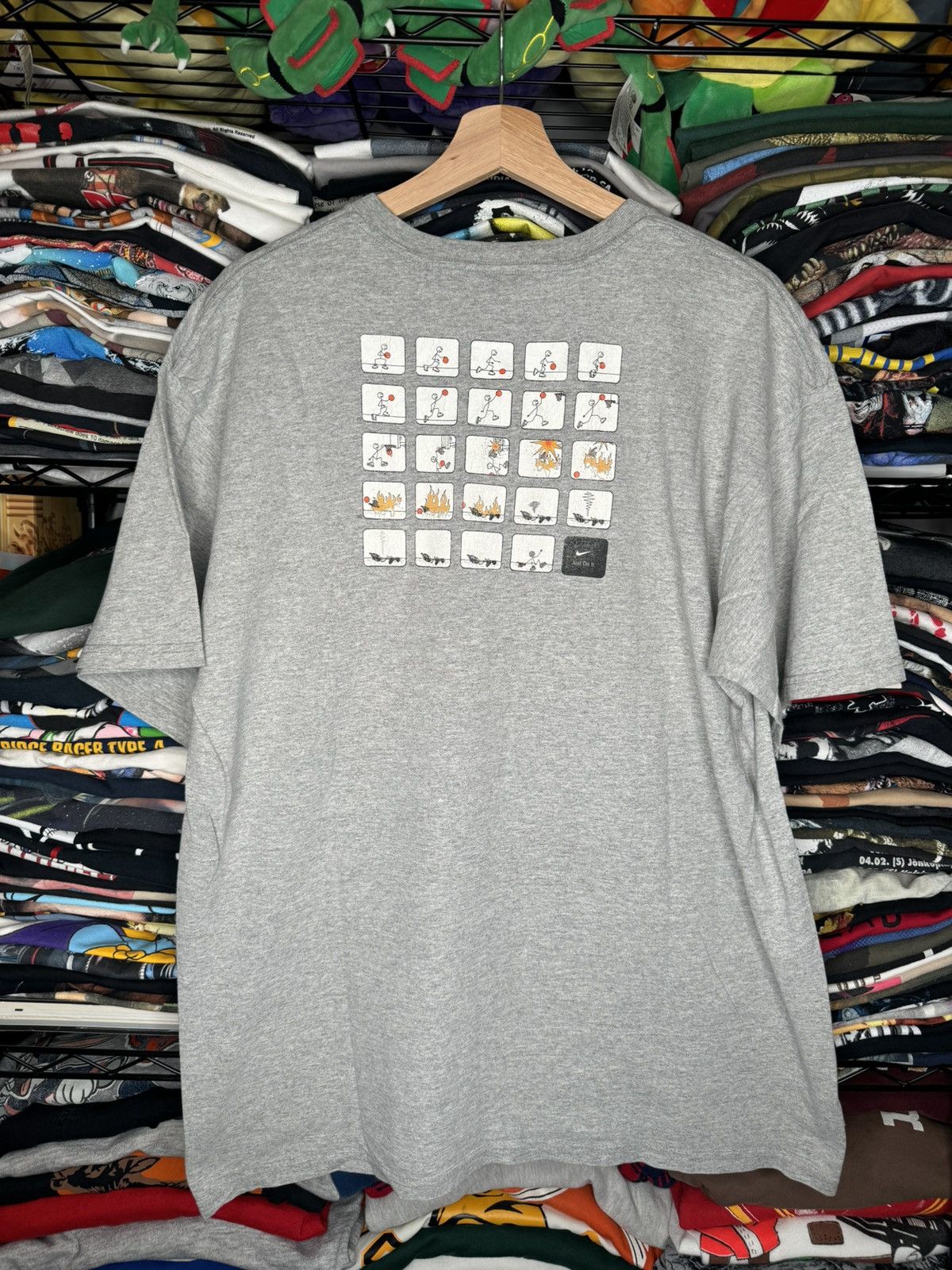Nike × Vintage Vintage Nike Basketball Stick Figure Sketch Large Tee Size US L / EU 52-54 / 3 - 1 Thumbnail
