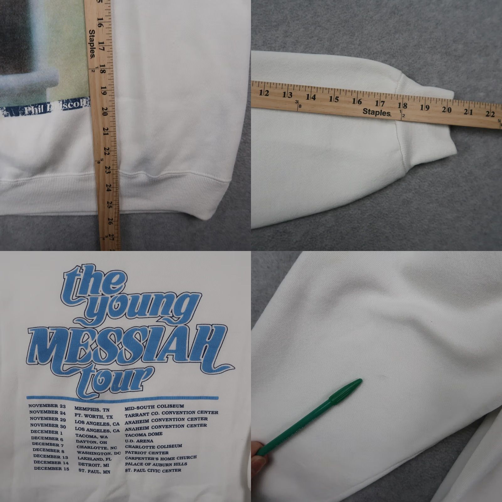Lee VINTAGE Lee Sweatshirt Mens L 90s Messiah Tour White Crew Neck Pullover Jersey Cotton Blend Streetwear Size US L / EU 52-54 / 3 - 9 Thumbnail