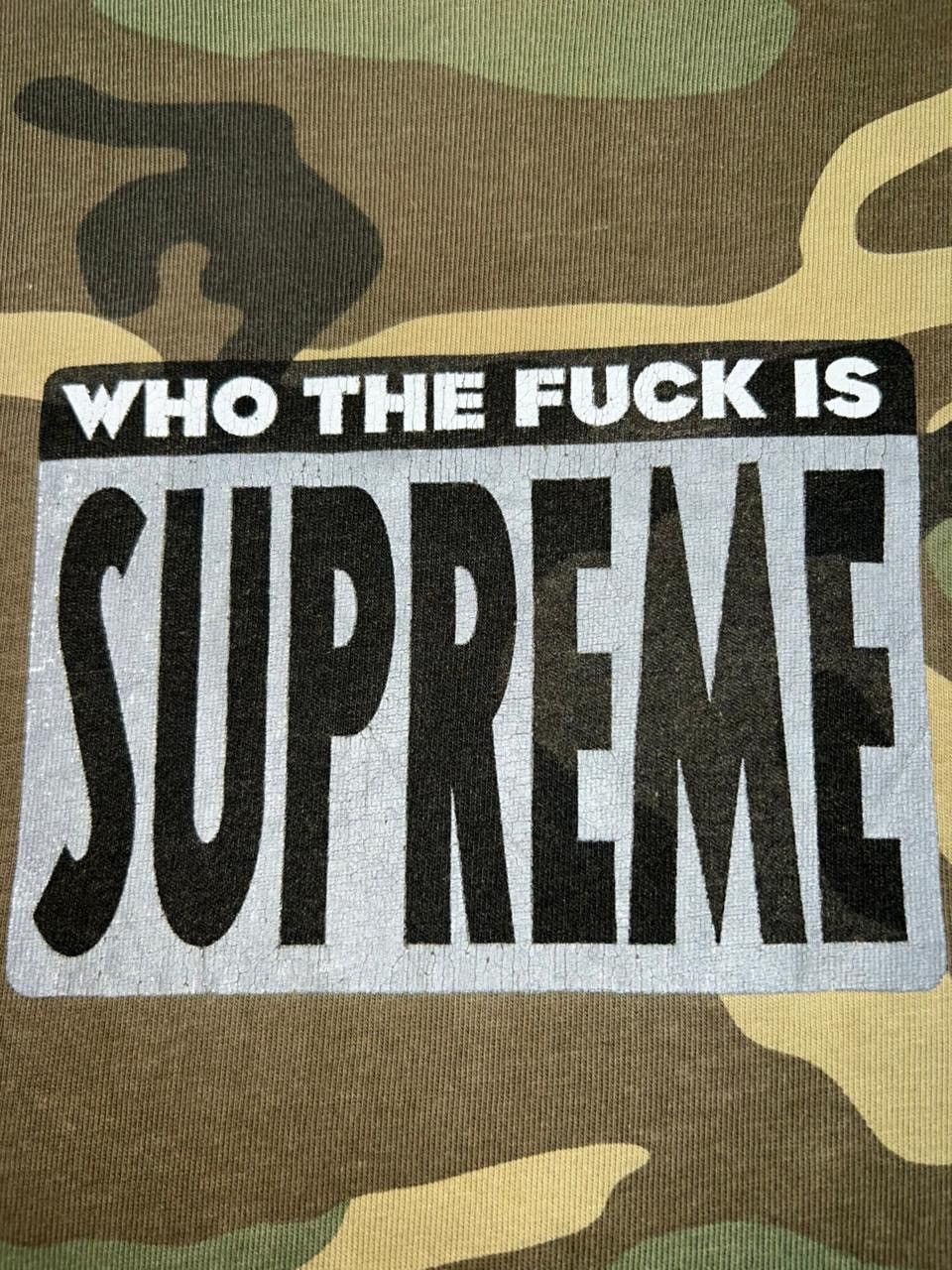 Supreme Who The Fuck Is SUPREME Woodland Camo Tee Size US L / EU 52-54 / 3 - 3 Thumbnail