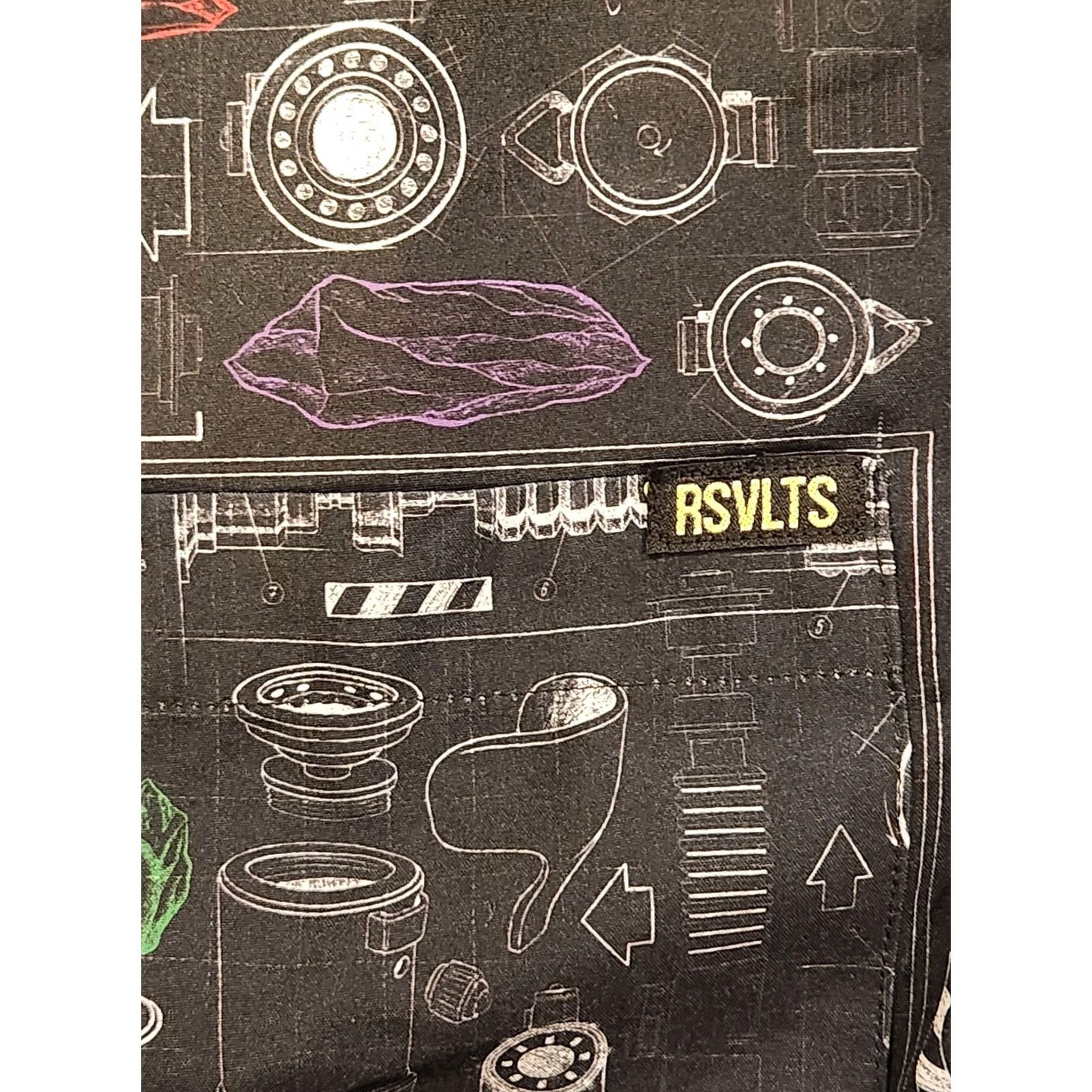 Vintage RSVLTS Star Wars Saber Schematics Shirt Mens M Black KUNUFLEX Button Up Gupta? Size US M / EU 48-50 / 2 - 6 Thumbnail
