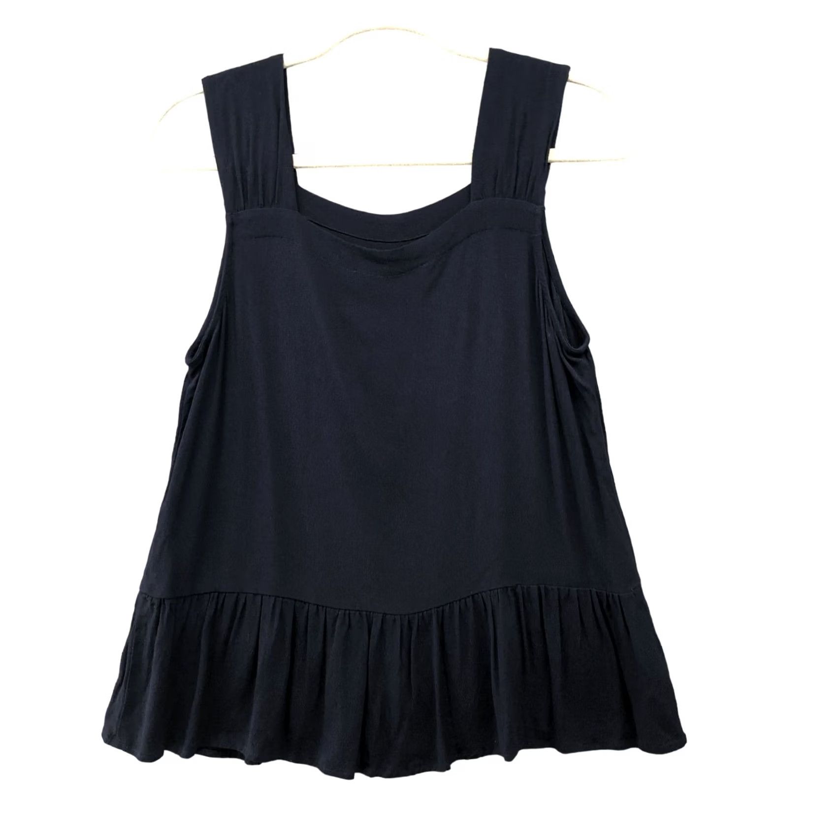 Loft Loft Camisole Top Womens S Navy Blue Square Neck Peplum Tank Size S / US 4 / IT 40 - 2 Thumbnail