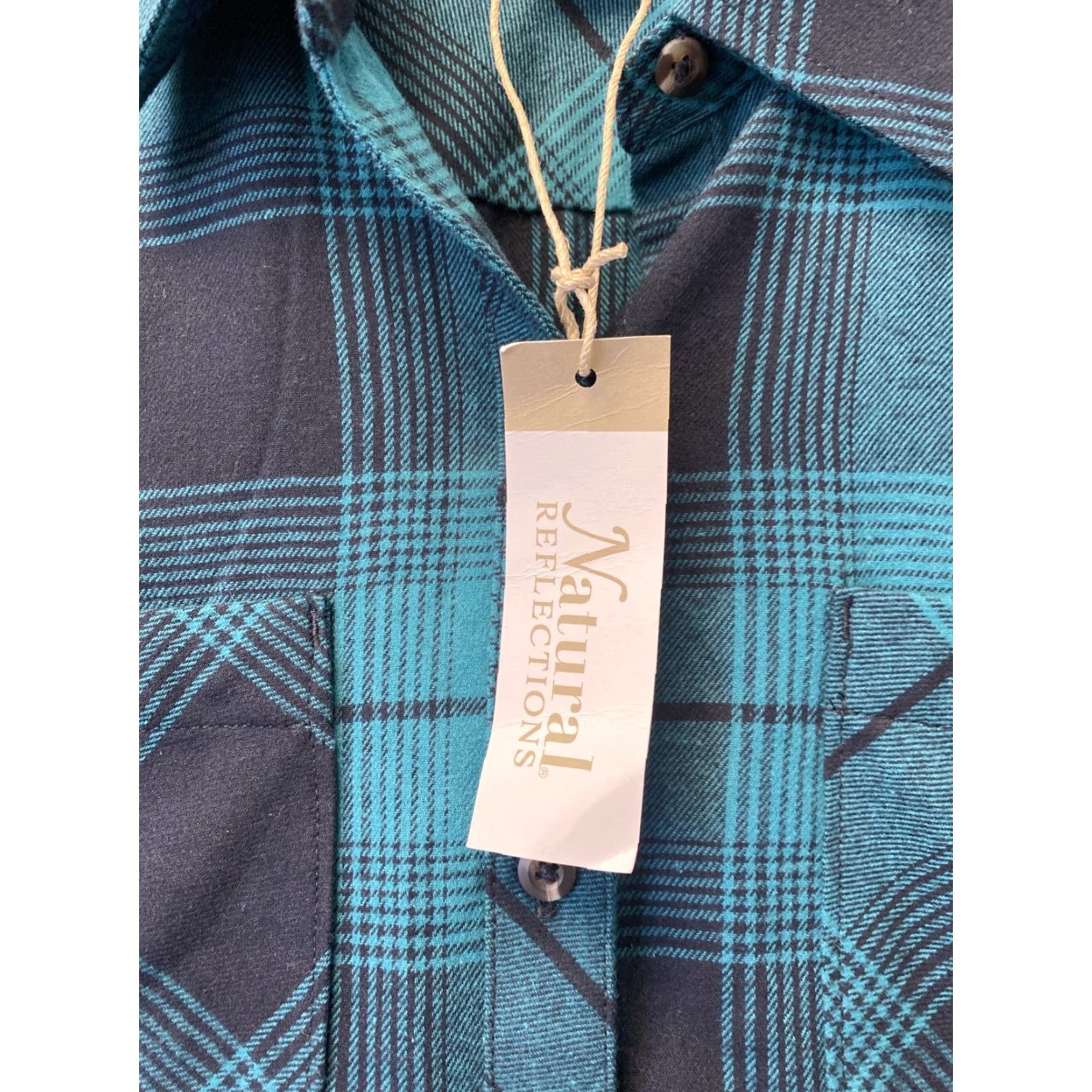 Vintage VINTAGE Natural Reflections Women's Shirt Long Sleeve Collared Plaid Button-Up Green 120-42 Size M / US 6-8 / IT 42-44 - 3 Thumbnail