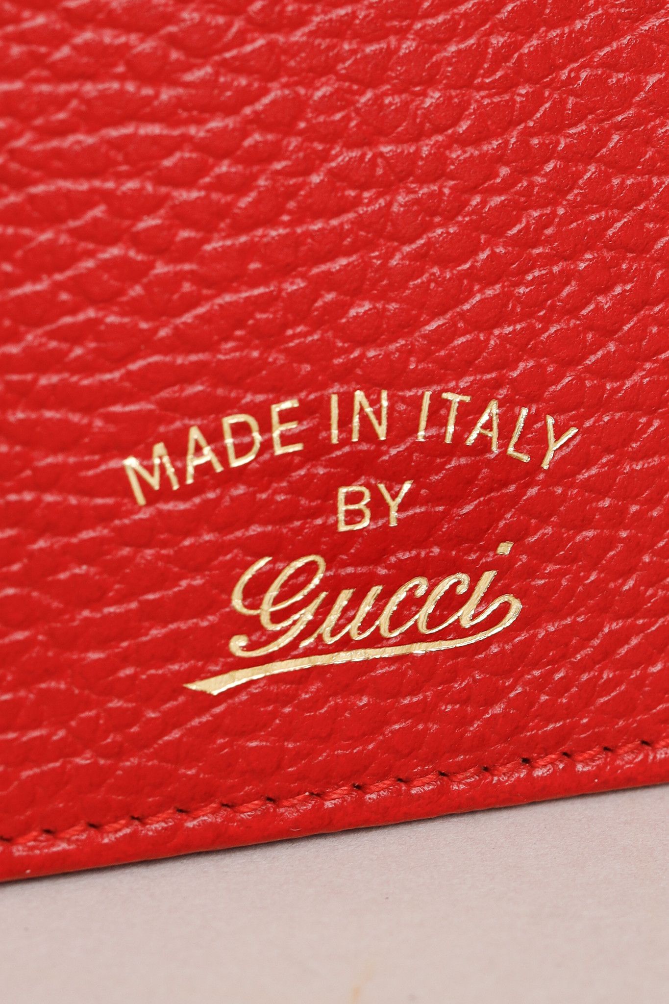 Gucci Gucci Swing Red Pebbled Leather Wallet Crossbody Size ONE SIZE - 9 Thumbnail