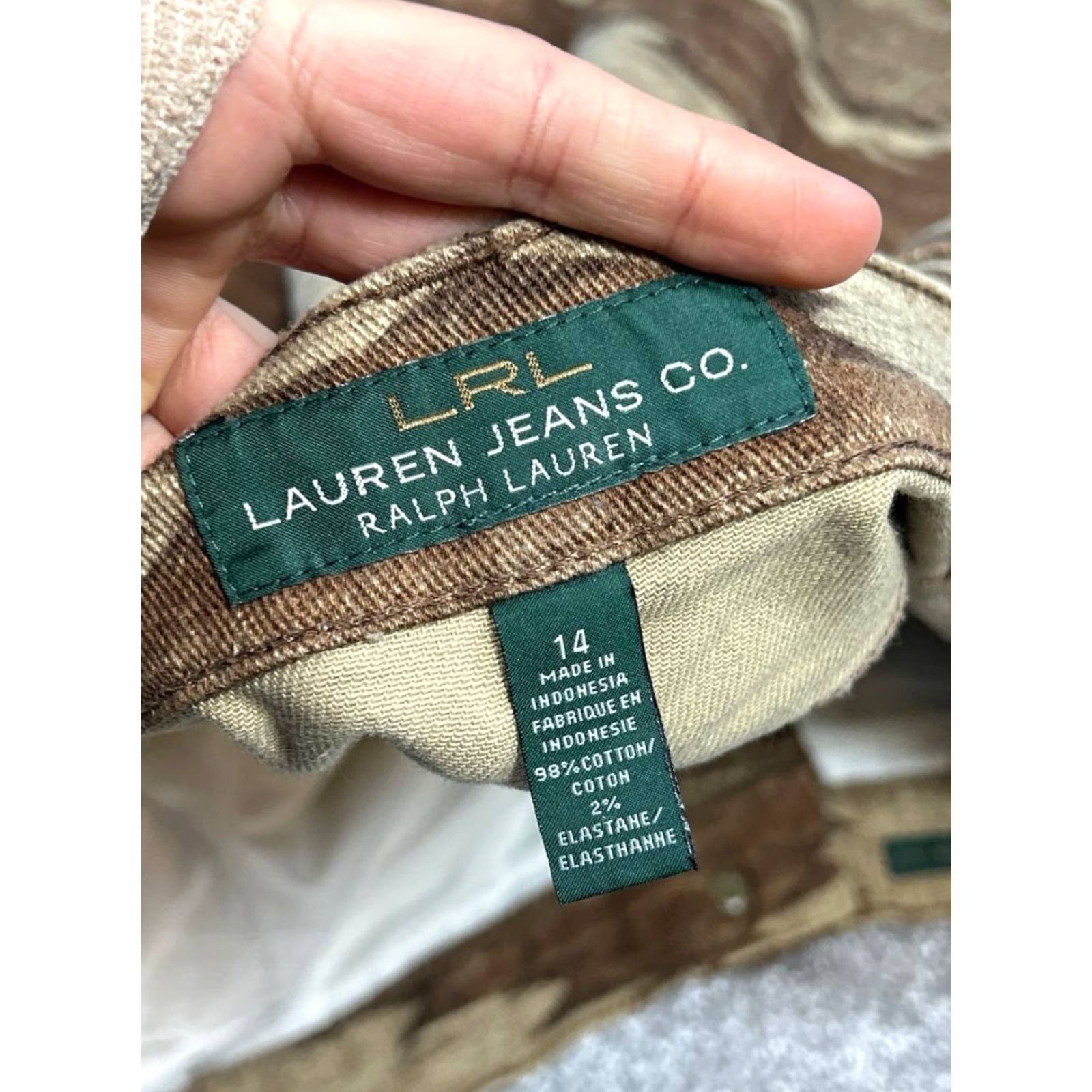 Ralph Lauren Lauren Ralph Lauren Jeans Womens 14 Brown Cotton Aztec Modern Straight Leg 36x31 Denim Size 36" / US 14 / IT 50 - 7 Thumbnail