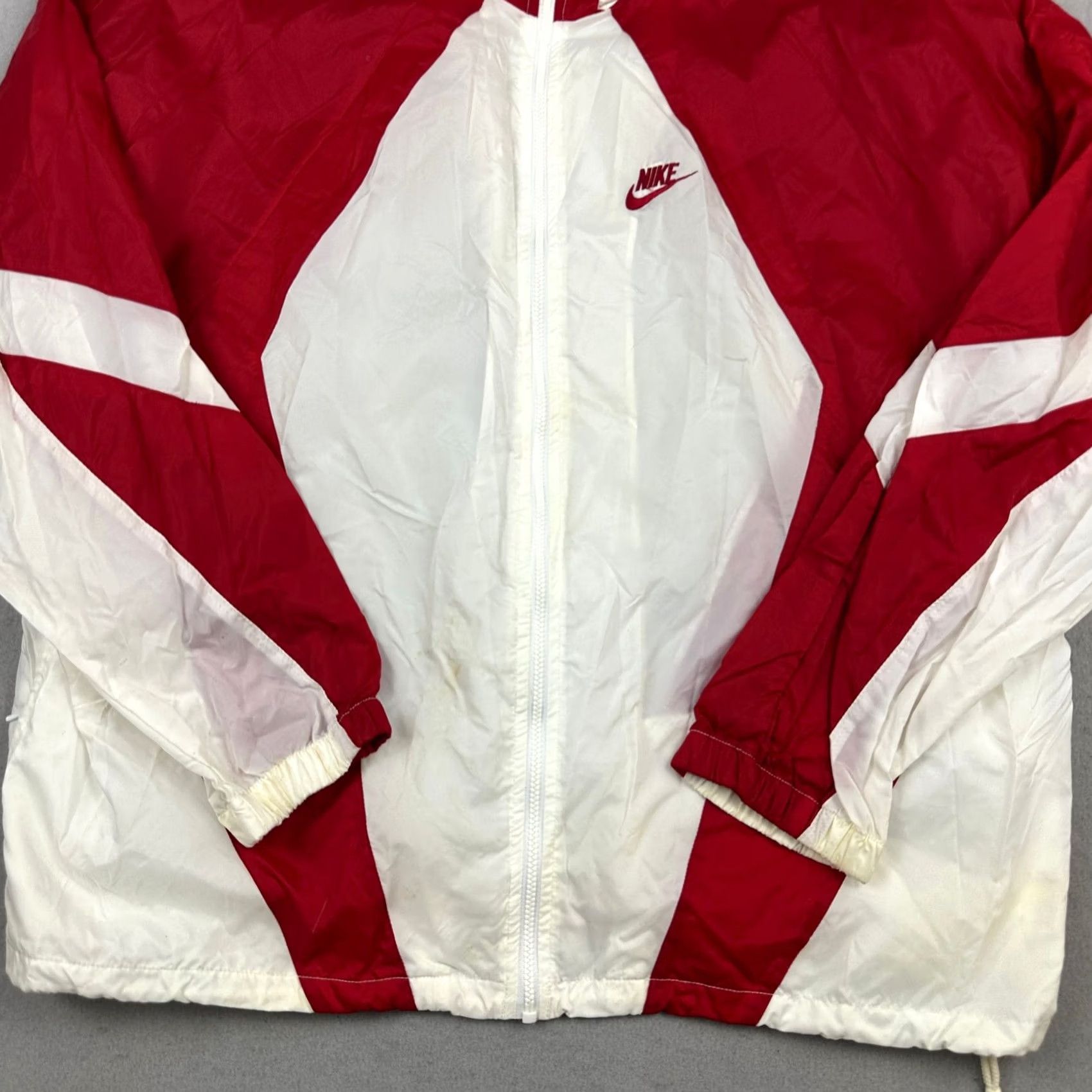 Nike VINTAGE Nike Track Jacket Mens 2XL Red White Full Zip Windbreaker Lightweight 90s Size US XXL / EU 58 / 5 - 3 Thumbnail