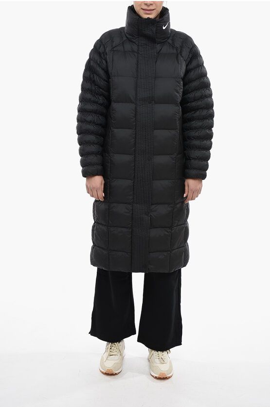 image of Nike Quilted Therma-Fit Maxi Jacket in Black, Women's (Size Medium)