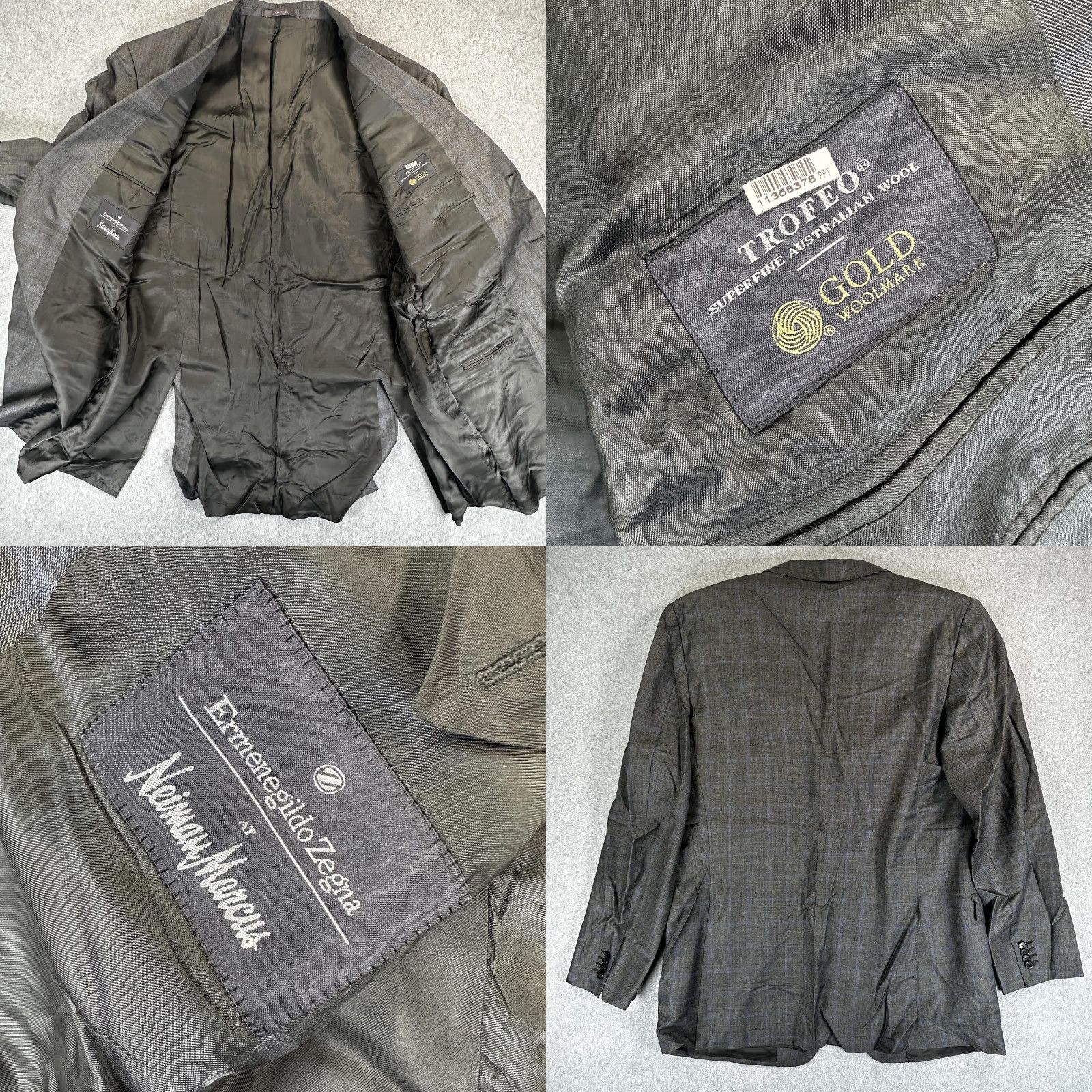 Ermenegildo Zegna Ermenegildo Zegna Blazer Sport Coat Mens 46 Gray Wool Trofeo Two Button Italy Classic Plaid Business Formal Jacket Mens Size 46R - 8 Thumbnail