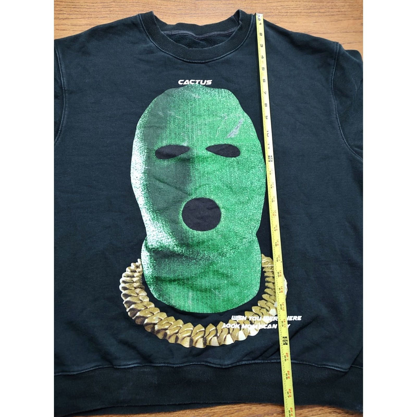 Vintage Cactus Jack Sweatshirt XL Masked Wish You Were Here Look Mom I Can Fly Graphic Print Black Cotton Mens Size US XL / EU 56 / 4 - 6 Thumbnail