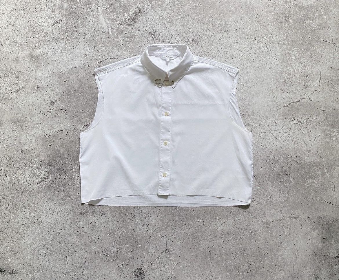 Helmut Lang HELMUT LANG SAFETY PIN POPLIN CROPPED SHIRT Size US S / EU 44-46 / 1 - 2 Thumbnail