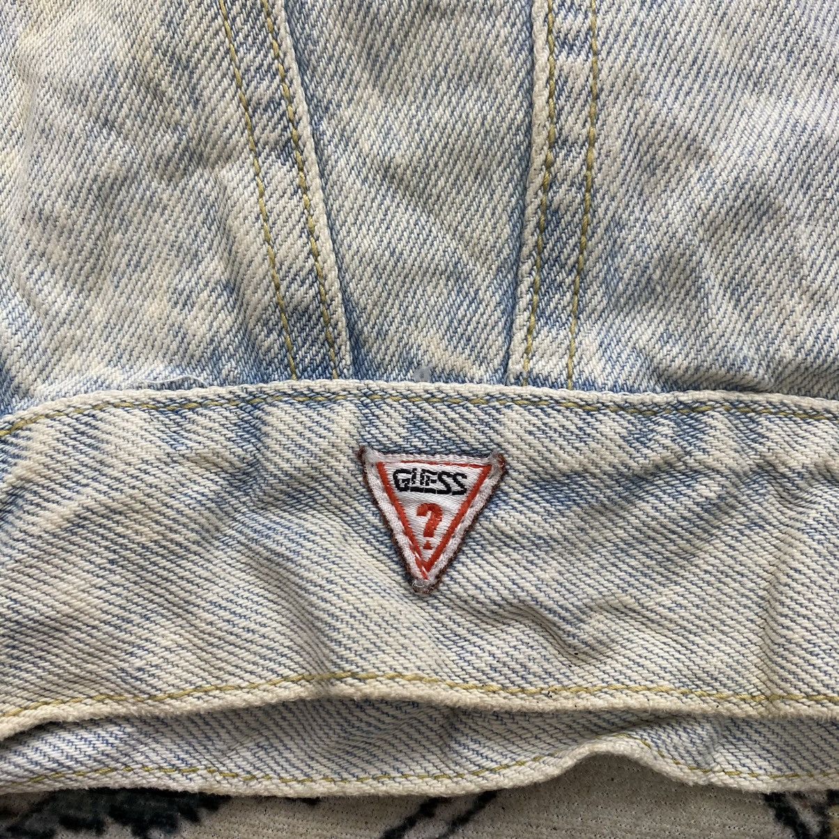 Georges Marciano × Guess × Vintage Vintage 80s GEORGES MARCIANO GUESS Motorcycle Crop Top Denim Size S / US 4 / IT 40 - 10 Thumbnail