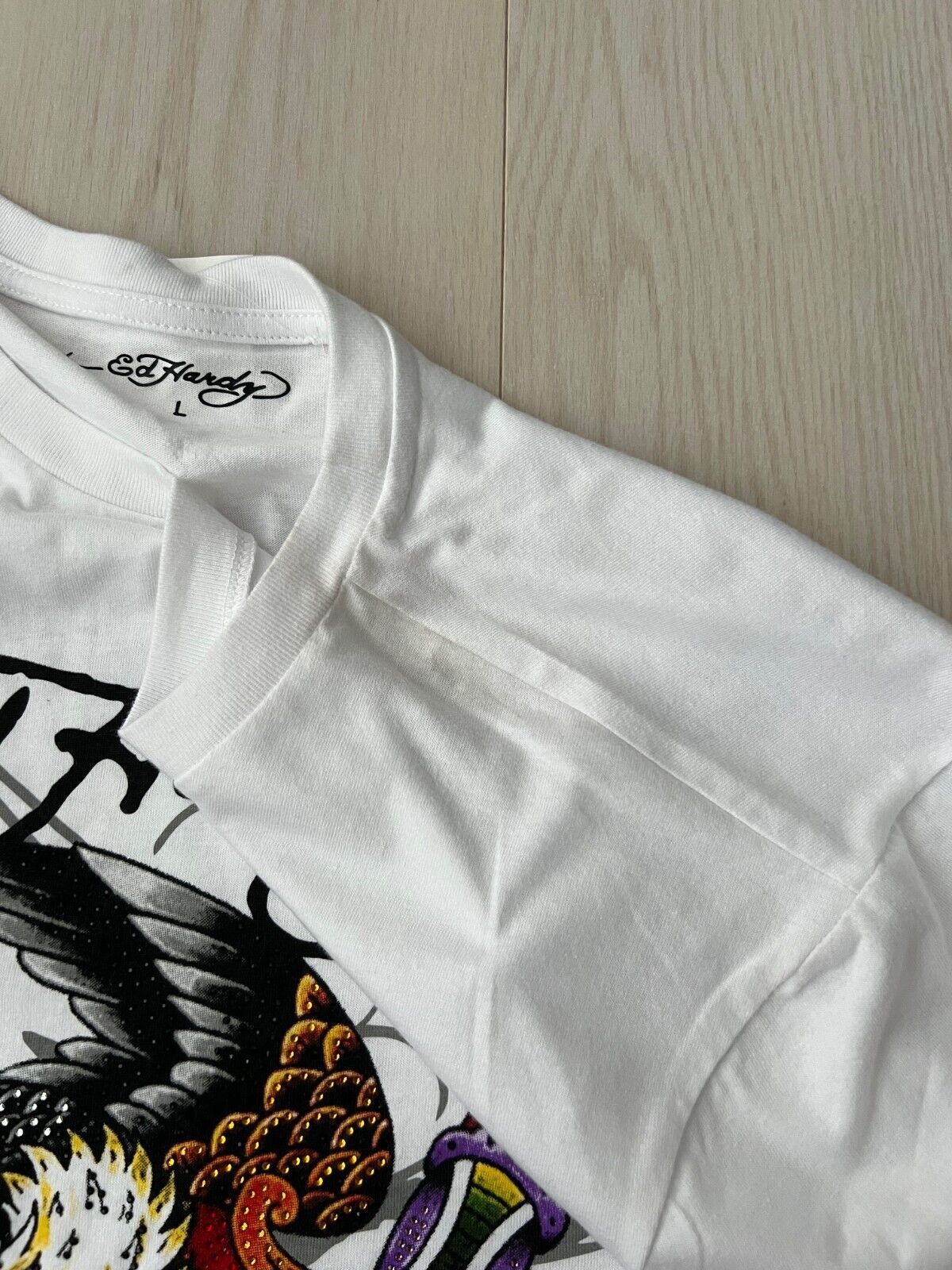 Ed Hardy Ed Hardy Pierced Hearts Eagle Tattoo True Love Tee ( L ) Size L / US 10 / IT 46 - 6 Thumbnail