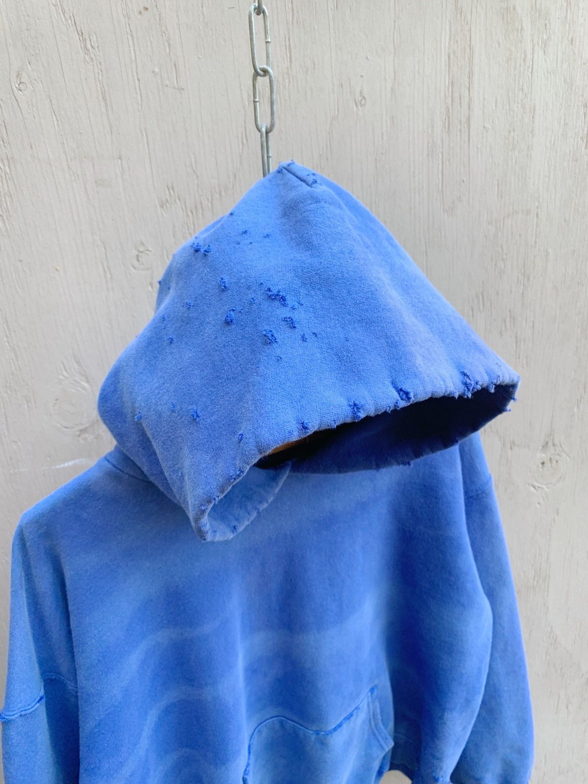 Vintage Thrashed Sun Faded Distressed BOXY Blank Hoodie ERD GRUNGE Size US L / EU 52-54 / 3 - 3 Thumbnail