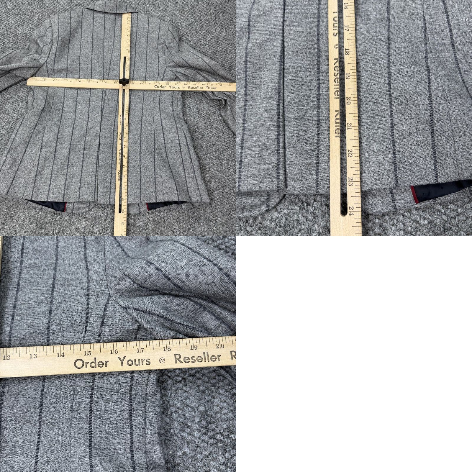 Banana Republic Banana Republic Blazer Jacket Womens 8 Gray Pinstripe Lined Tailored Notch Lapel Business Work Size M / US 6-8 / IT 42-44 - 8 Thumbnail