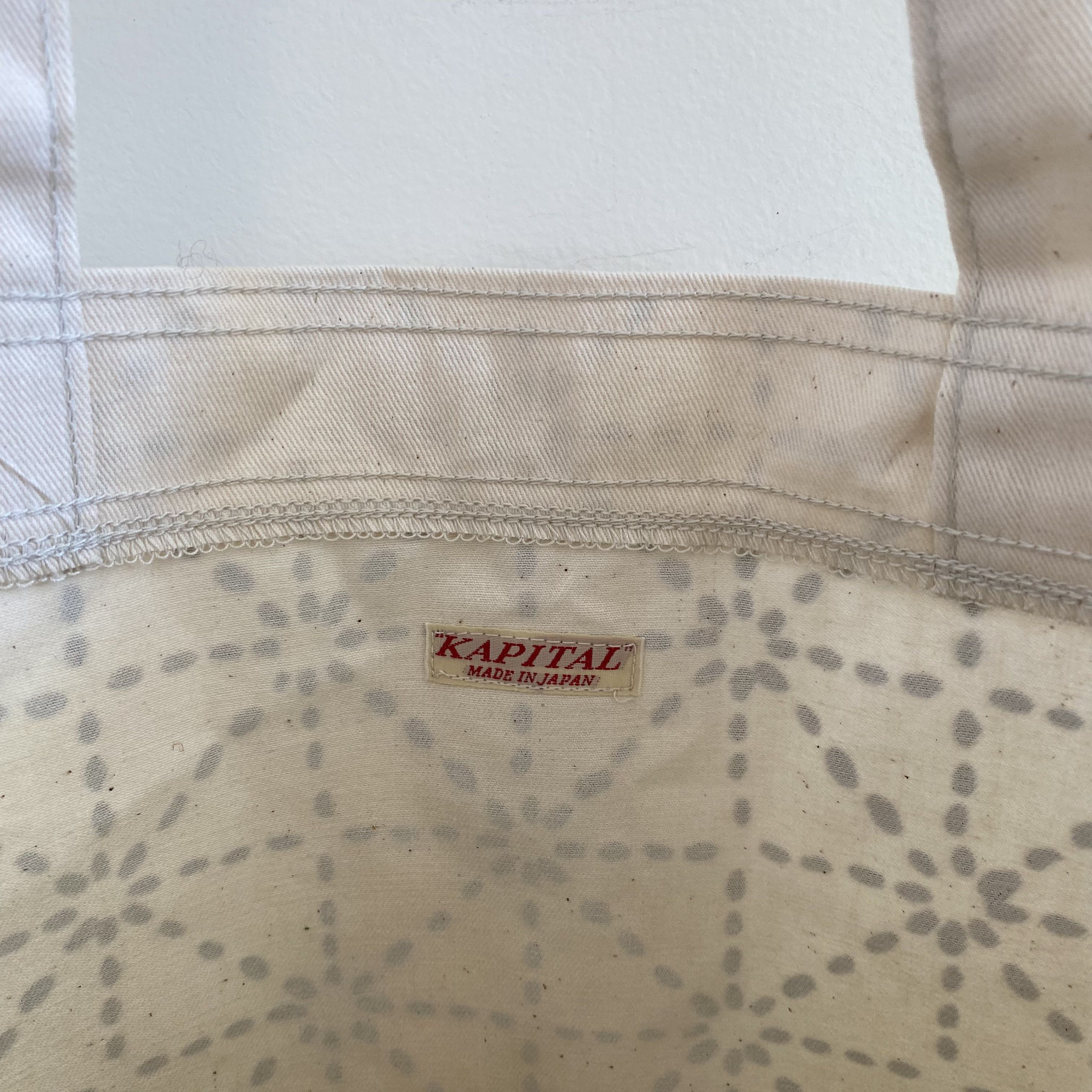 Kapital Kapital Kountry Sashiko Print Small Tote Size ONE SIZE - 3 Thumbnail