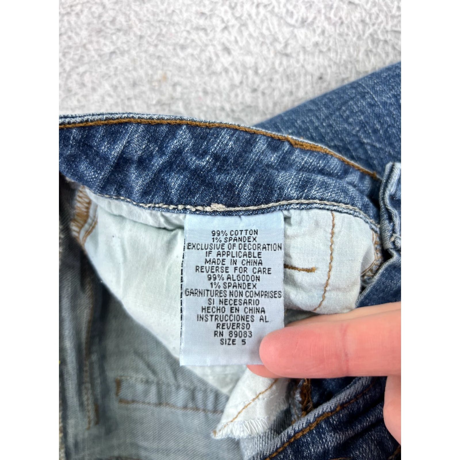 Vintage L.e.i. Jeans Womens 5 Blue Denim Flared Embellished Eagle Embroidery 27x31 Size 27" / US 4 / IT 40 - 7 Thumbnail