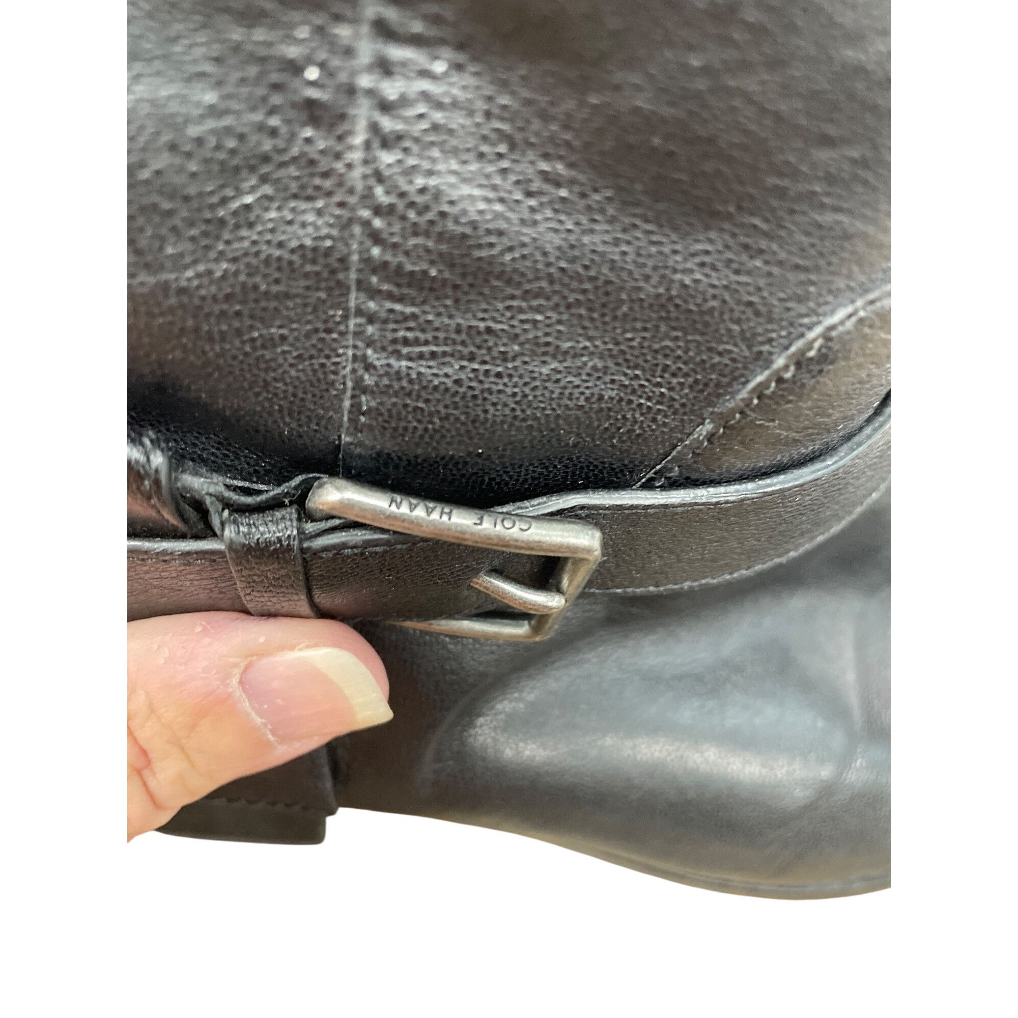 Cole Haan Cole Haan Grand Womans Black Leather Mid Calf Line Boots Sz Size US 8.5 / IT 38.5 - 5 Thumbnail
