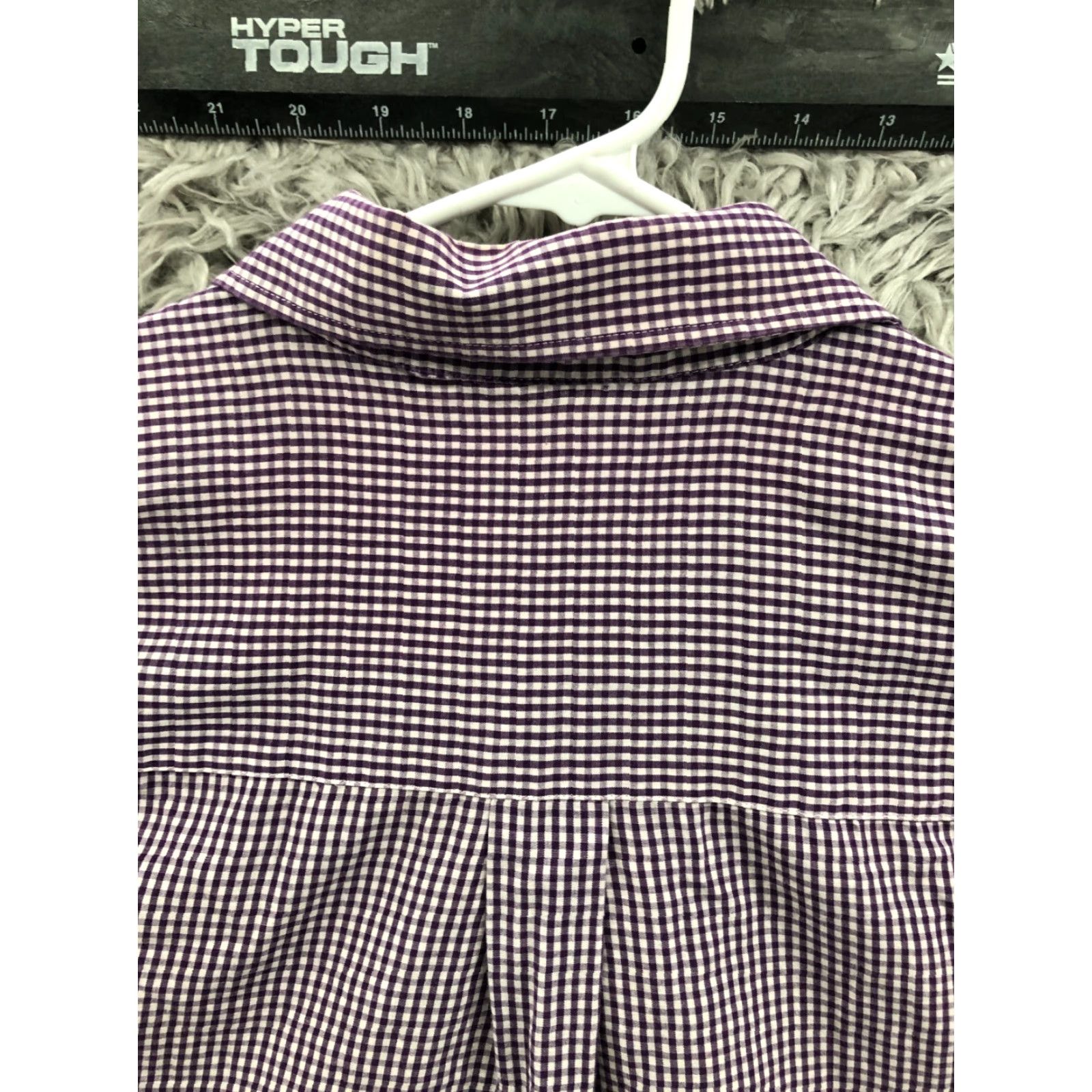Avirex Avirex Shirt L Mens Short Sleeve Purple Check Button-Up Shirt Size US L / EU 52-54 / 3 - 8 Thumbnail