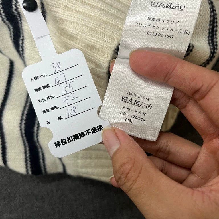 Dior Dior Striped black and white cashmere sweater Size XS / US 0-2 / IT 36-38 - 7 Thumbnail