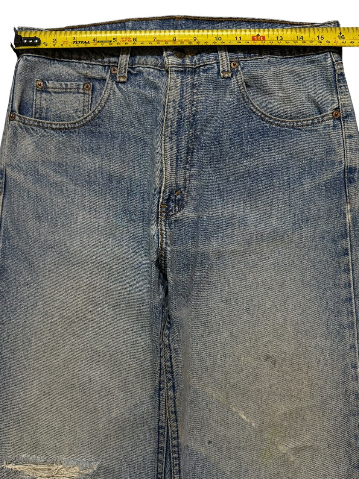 Levi's Vintage Clothing Vintage Y2K Levis 509 Blue Faded Distressed Wide Leg Baggy Size US 31 - 9 Thumbnail