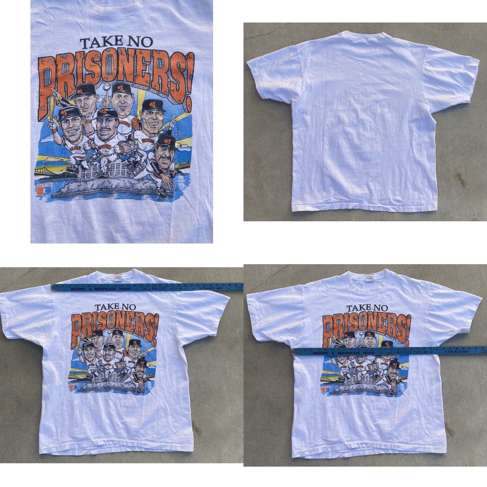 Fruit Of The Loom VINTAGE Fruit of the Loom T-Shirt San Francisco Giants Caricature White XL Mens Short Sleeve Graphic Print Sports California 1980s 1990s Size US XL / EU 56 / 4 - 11 Thumbnail