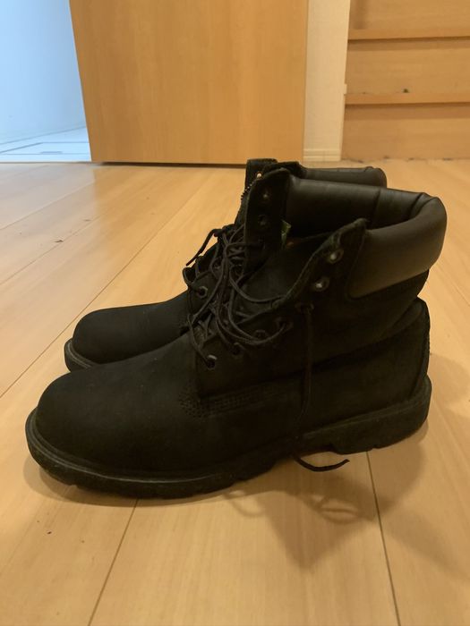 Black double cheap sole timbs