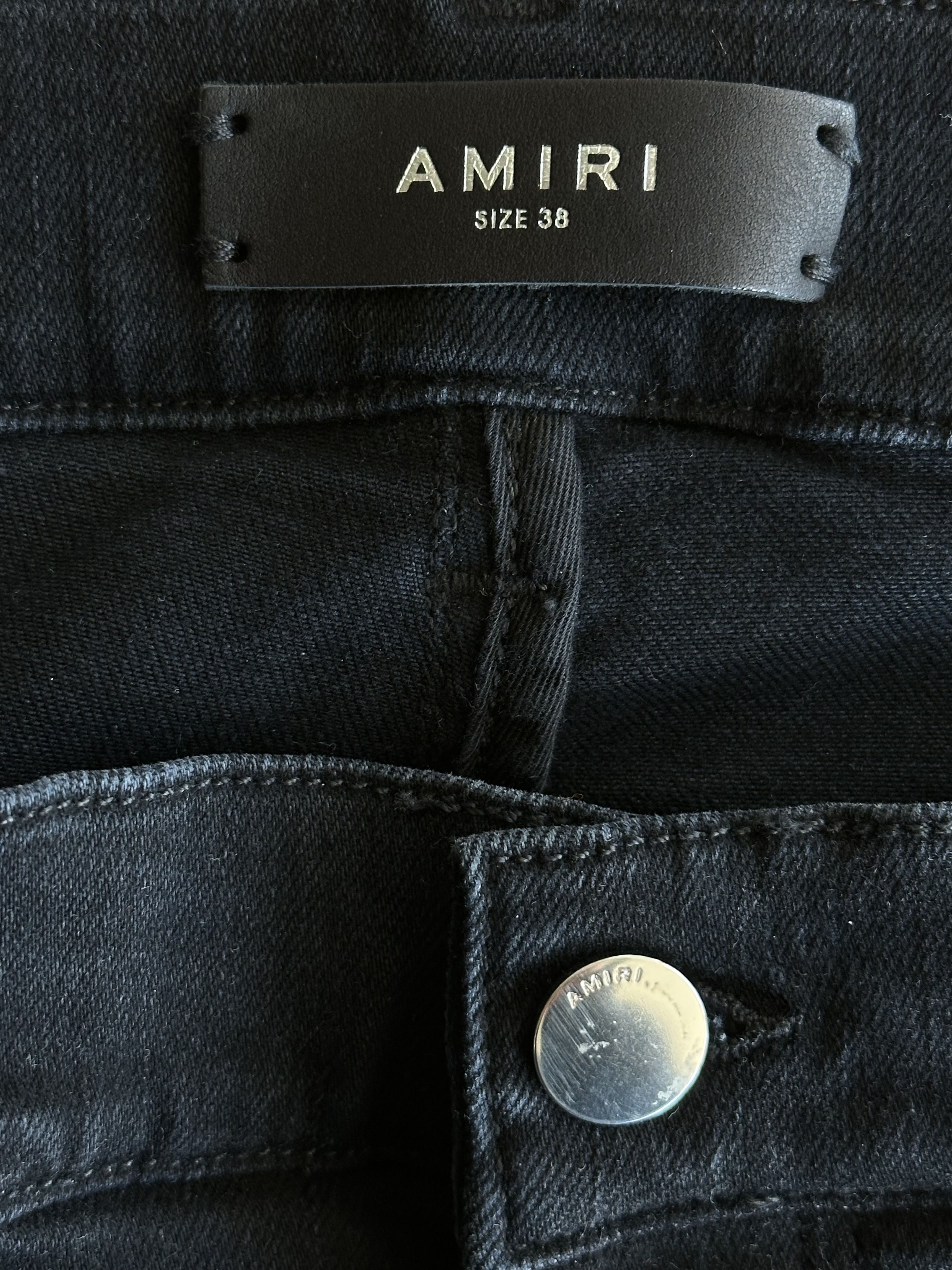 Amiri Amiri Aged Black Paint Splatter Distressed Jeans Size US 38 / EU 54 - 3 Thumbnail