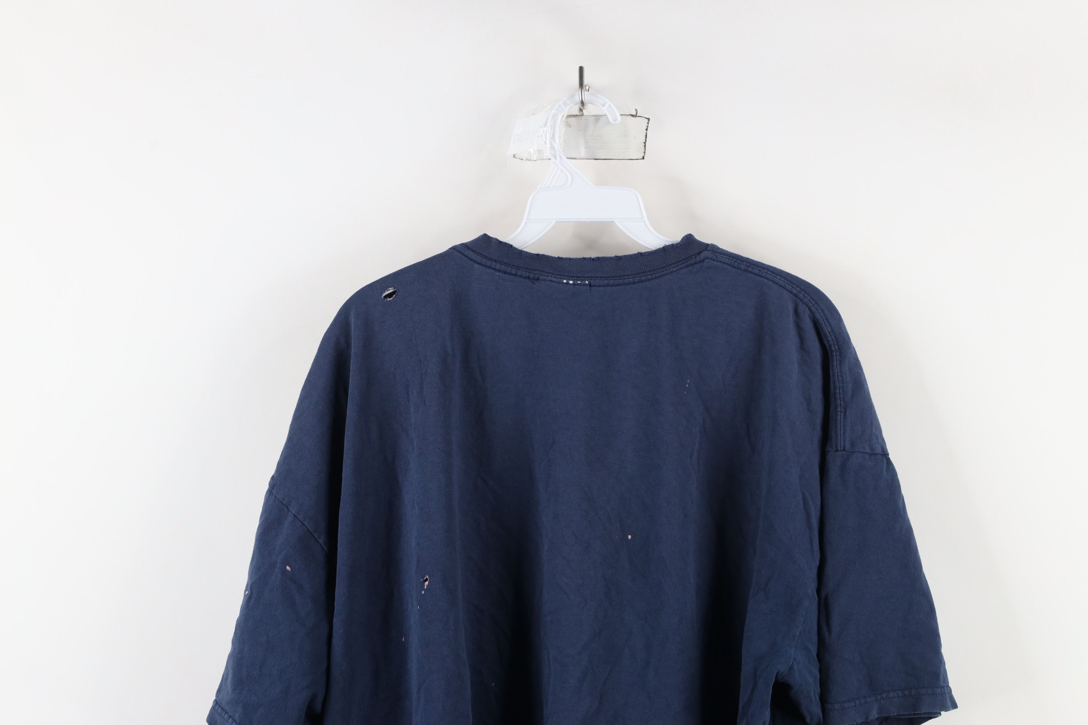 Nike × Vintage Vintage 90s Y2K Nike Travis Scott Mini Swoosh T-Shirt Blue Size US XXL / EU 58 / 5 - 17 Thumbnail