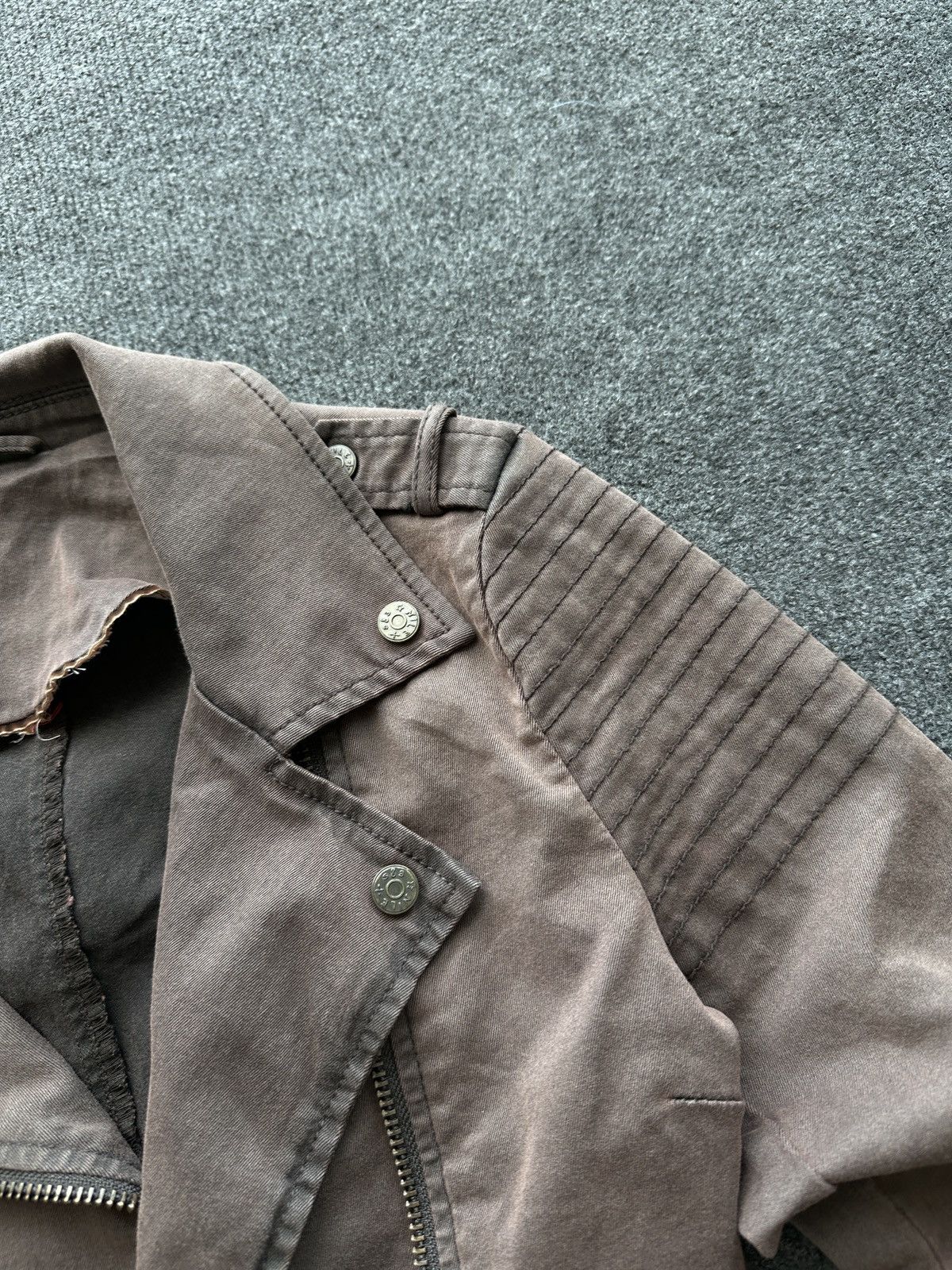 Other 🚨Y2K RICK OWENS TYPE DIRTY SLIM FIT ZIP DENIM JACKET Size S / US 4 / IT 40 - 6 Thumbnail