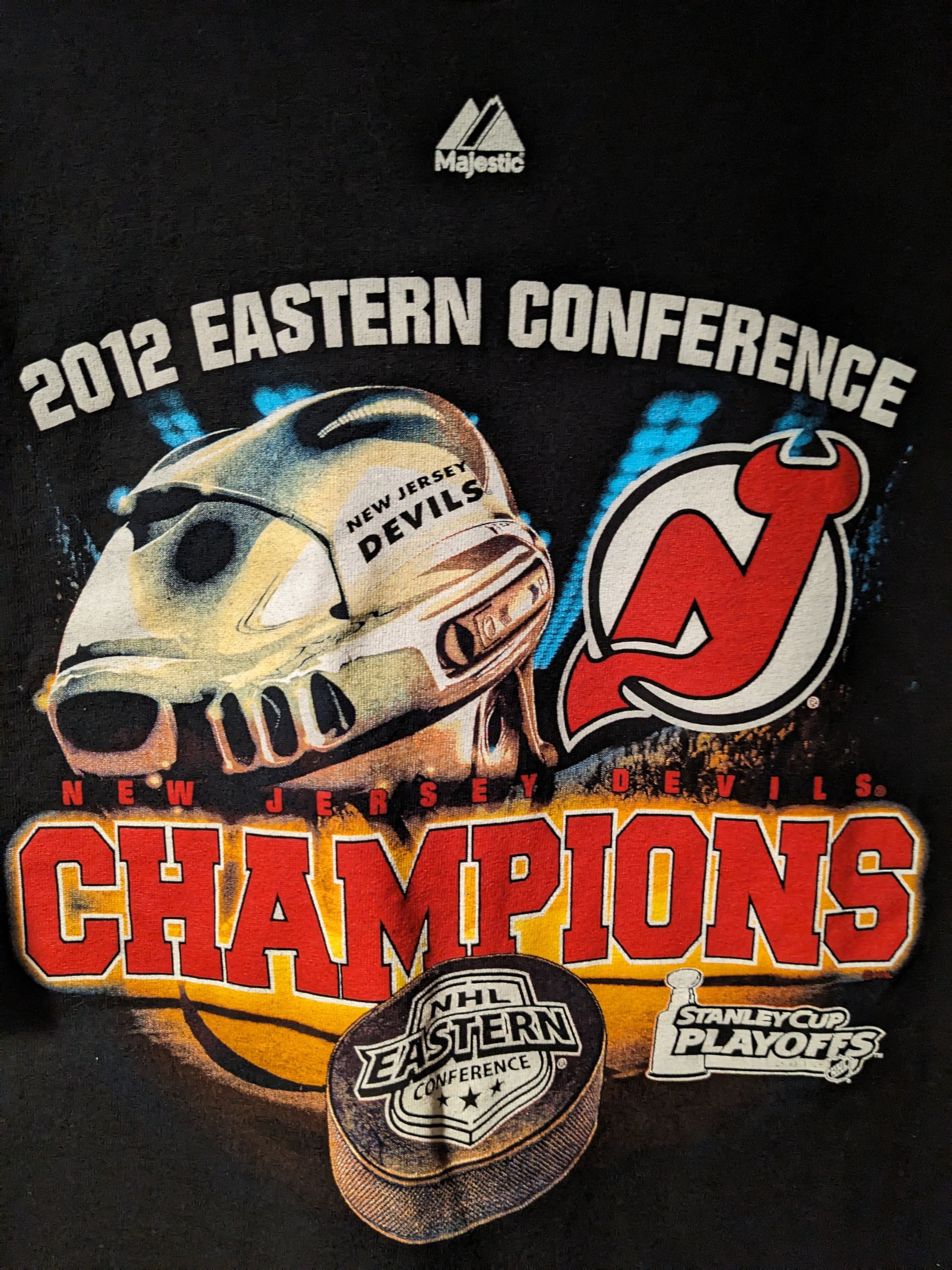 NHL × Vintage Vintage 2012 New Jersey Devils NHL Hockey Eastern T-Shirt Size US XL / EU 56 / 4 - 2 Thumbnail