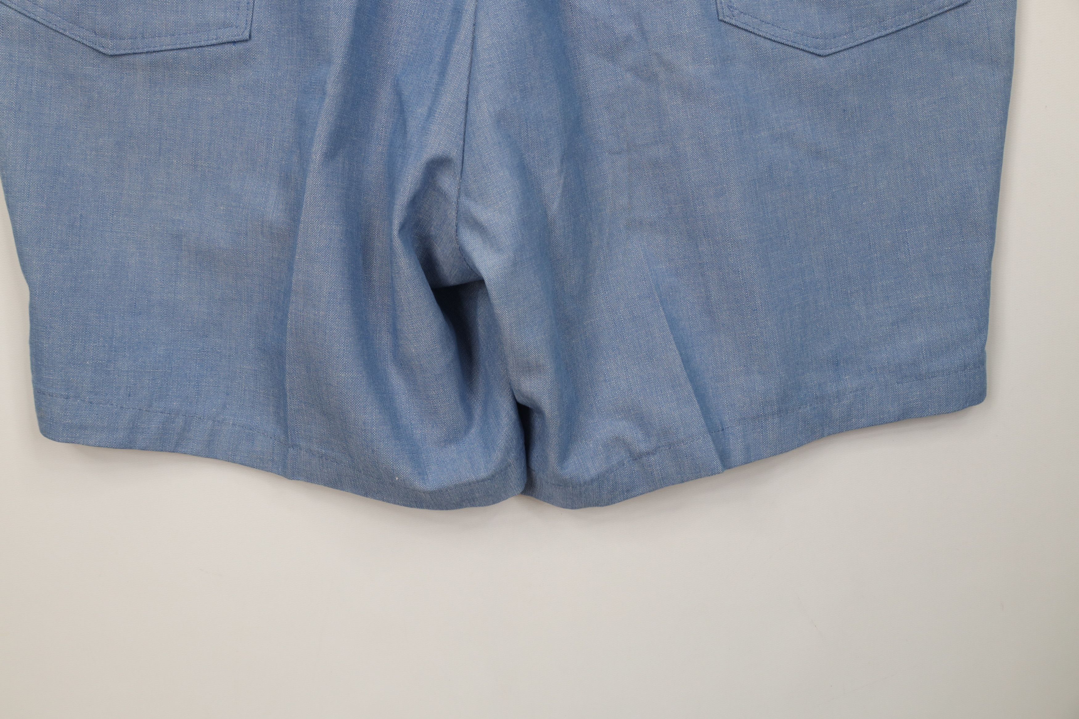 Vintage Vintage 70s Streetwear Chambray Above Knee Shorts Blue USA Size US 36 / EU 52 - 13 Thumbnail