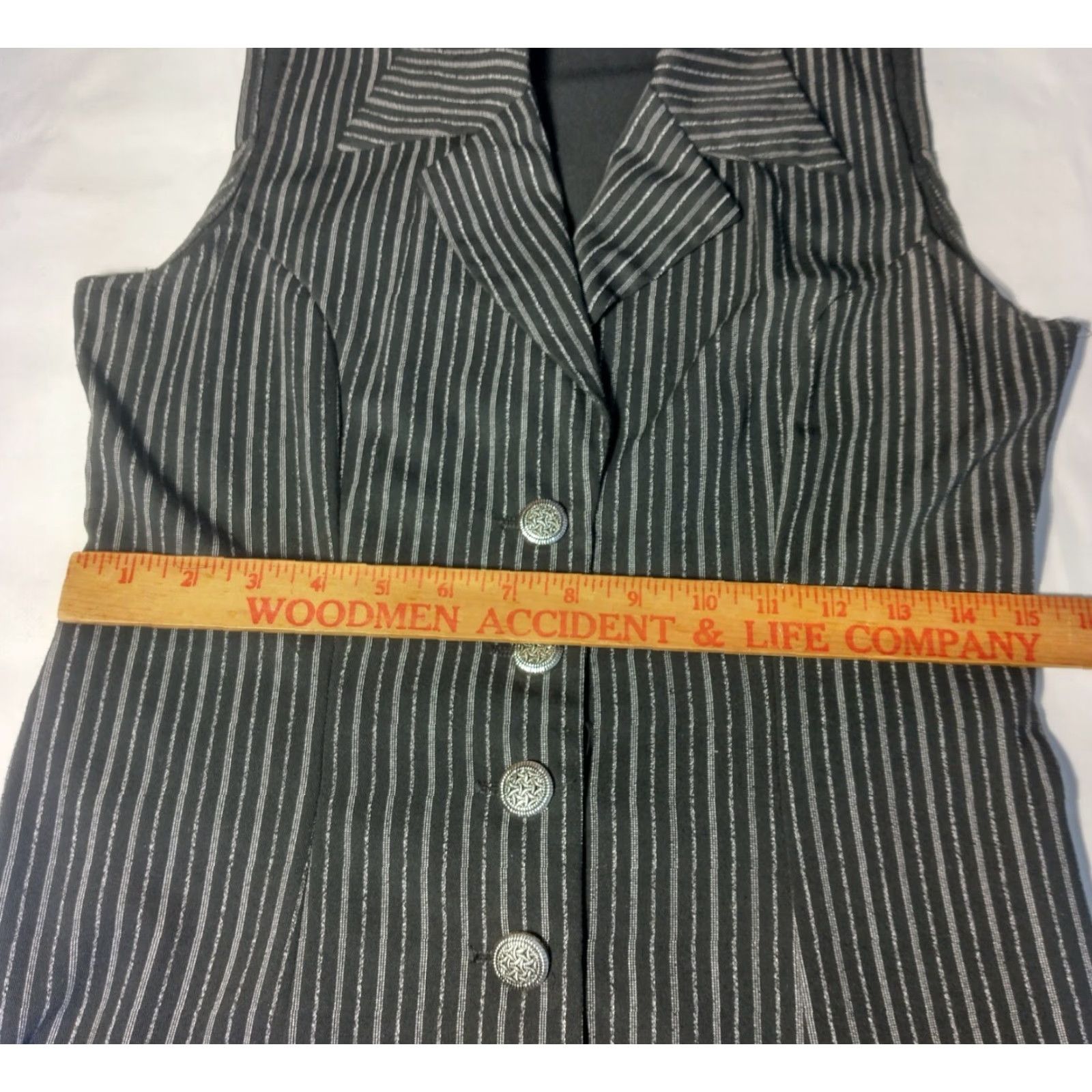 Vintage VA for Victoria Ashley Shirt 5/6 Size Sleeveless Blazer Black Goth Grunge Button Vintage Yes Size S / US 4 / IT 40 - 4 Thumbnail