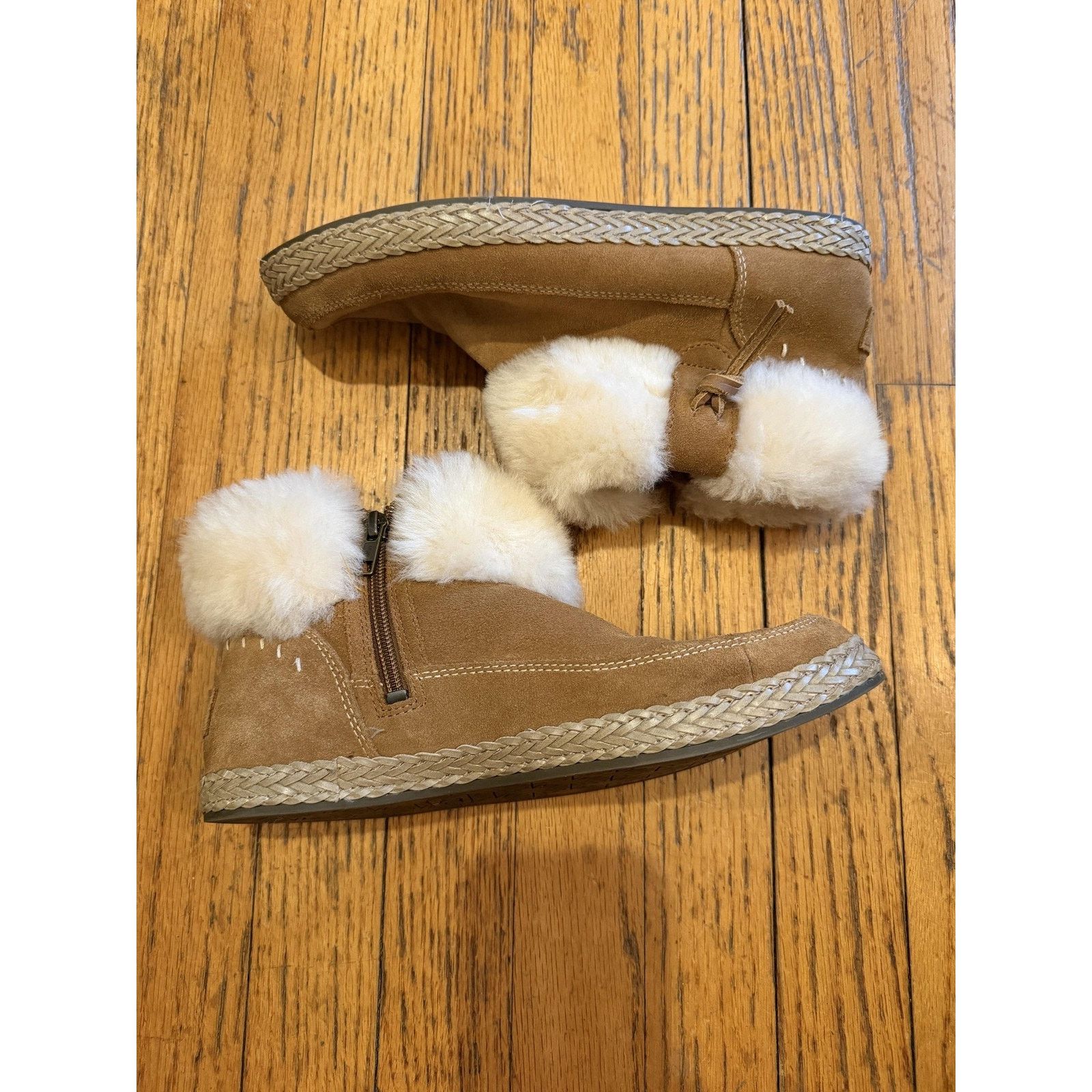 Ugg UGG Elowen Womens Boots 9 Brn Suede Shearling Cuff Zip Ankle Size US 9 / IT 39 - 6 Thumbnail