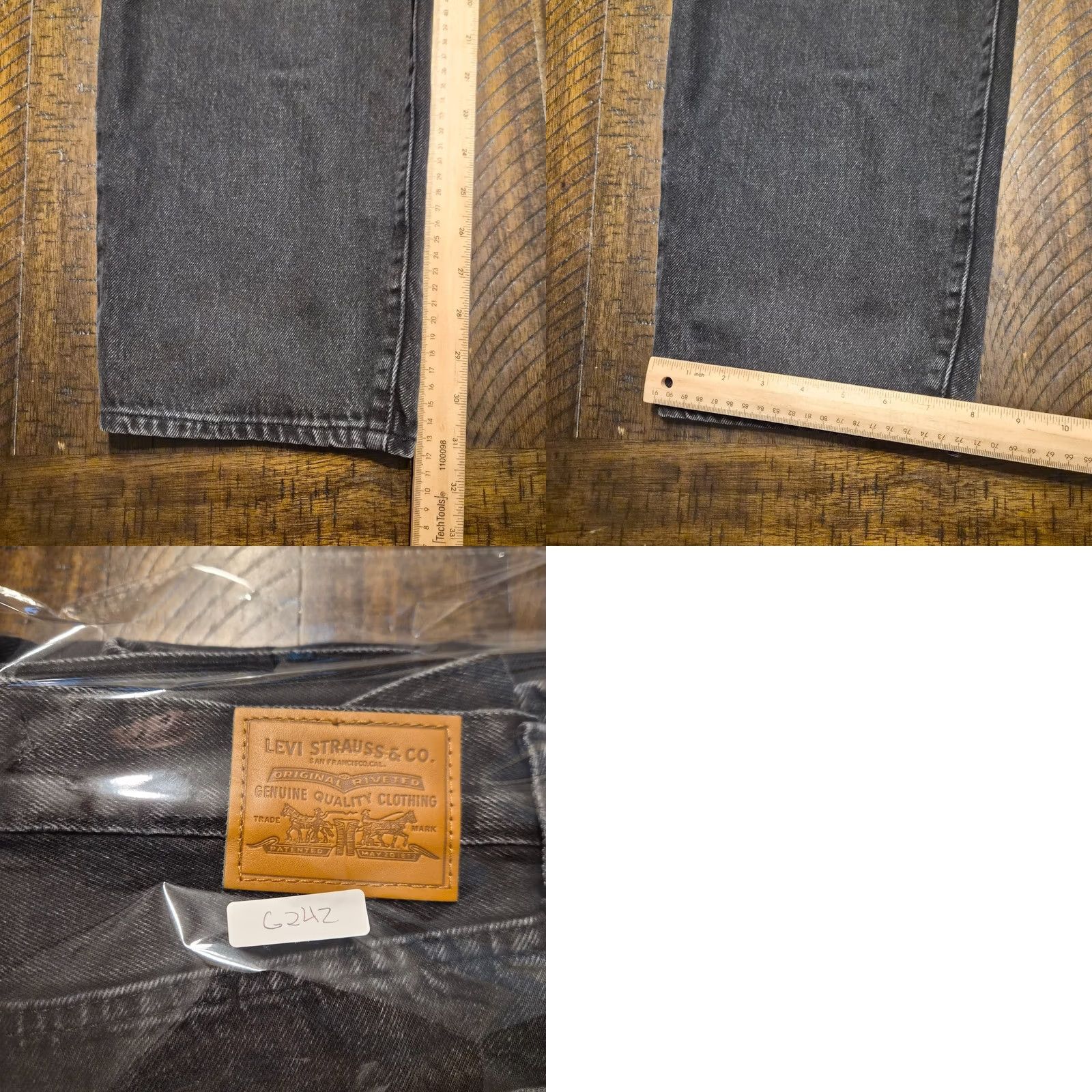 Levi's Levi's Premium Womens Baggy Jeans Size 26 X 31 Black Boho Relaxed Big E G242 Size 26" / US 2 / IT 38 - 9 Thumbnail
